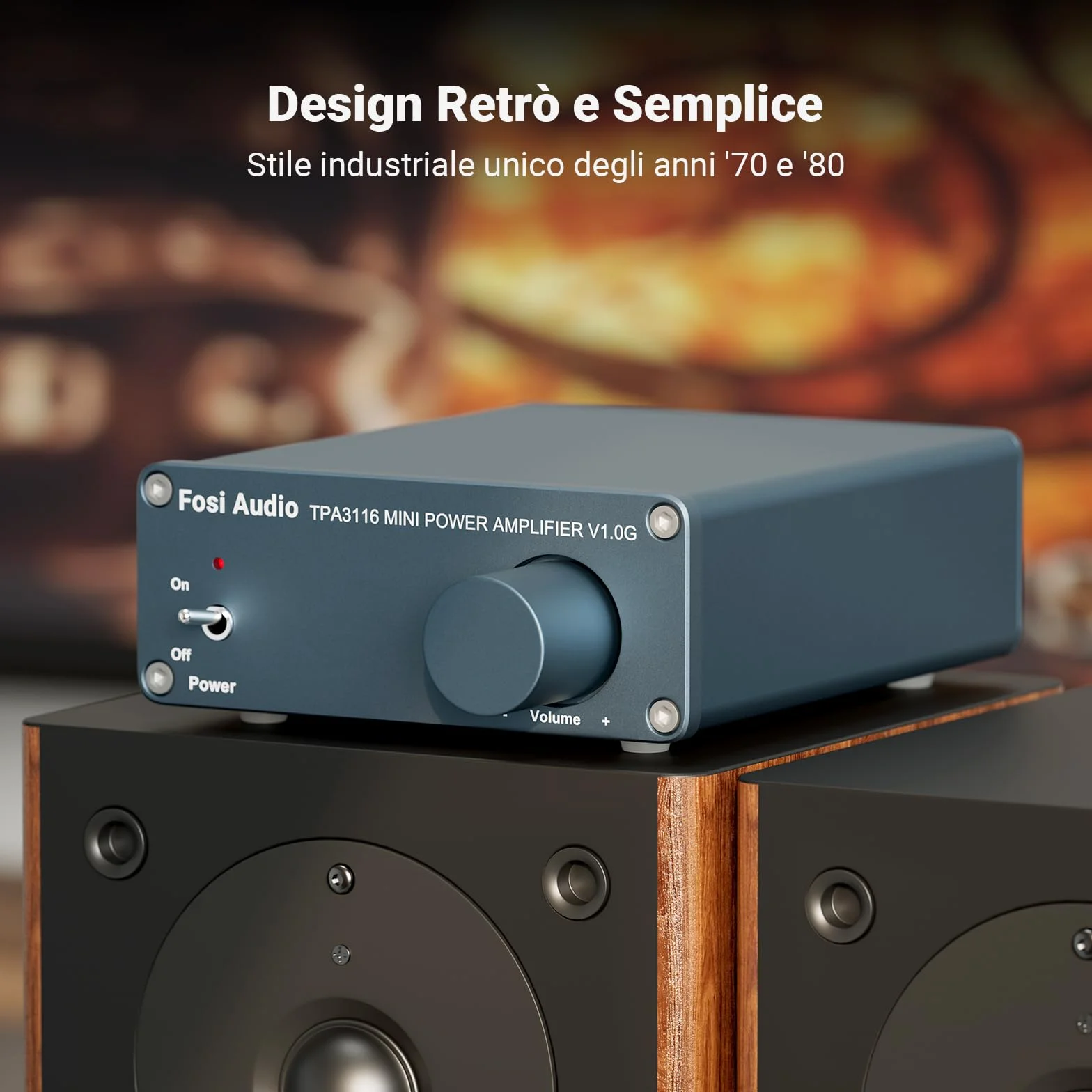 Fosi Audio V1.0G Amplificatore Audio 50Wx2 2.0 Canali Class D TPA3116D2 Mini HiFi Stereo Integrato