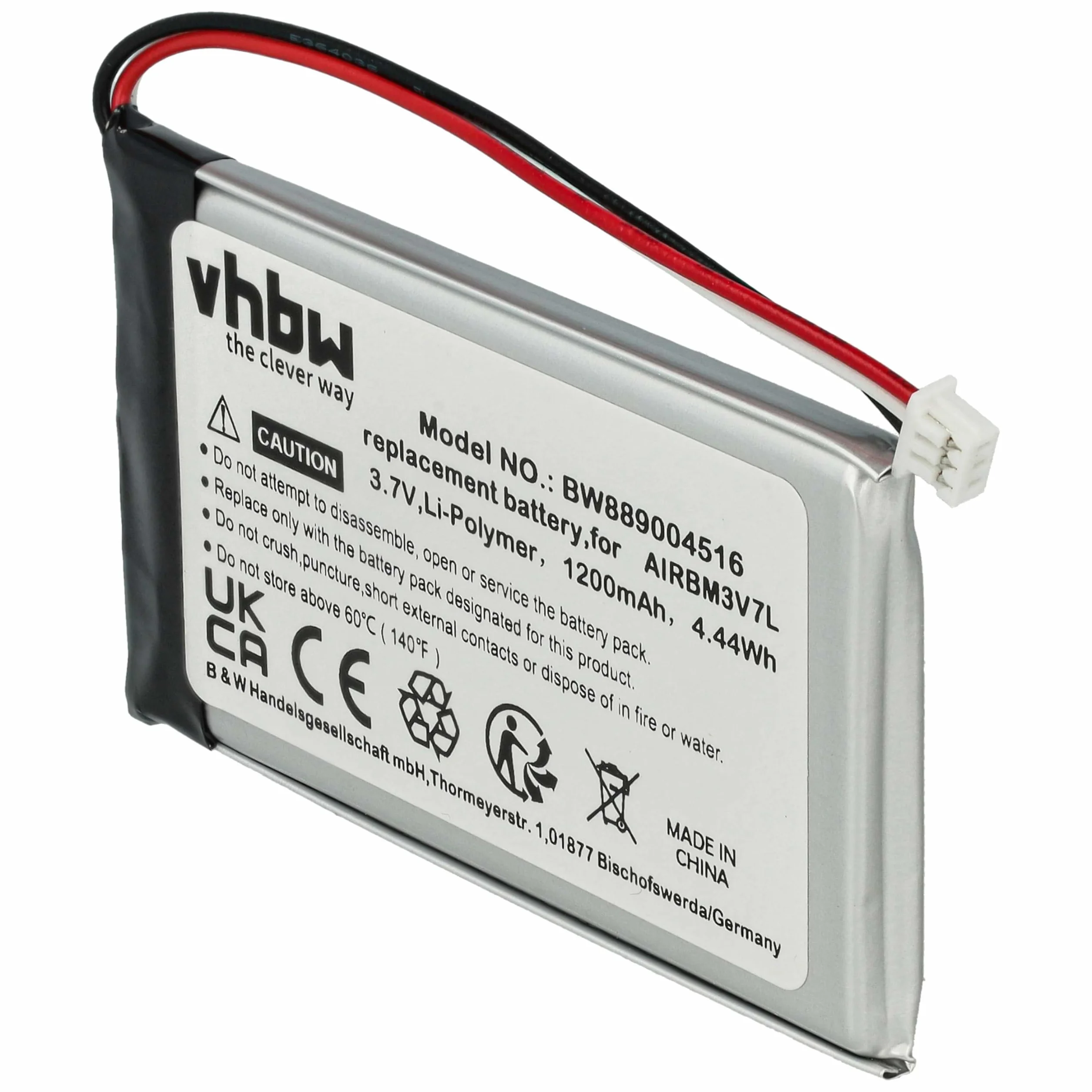 vhbw batteria sostituisce Autec BH3V7L AIRBM3V7L per Radiocomando Industriale 1200mAh 3,7V Li-Poly