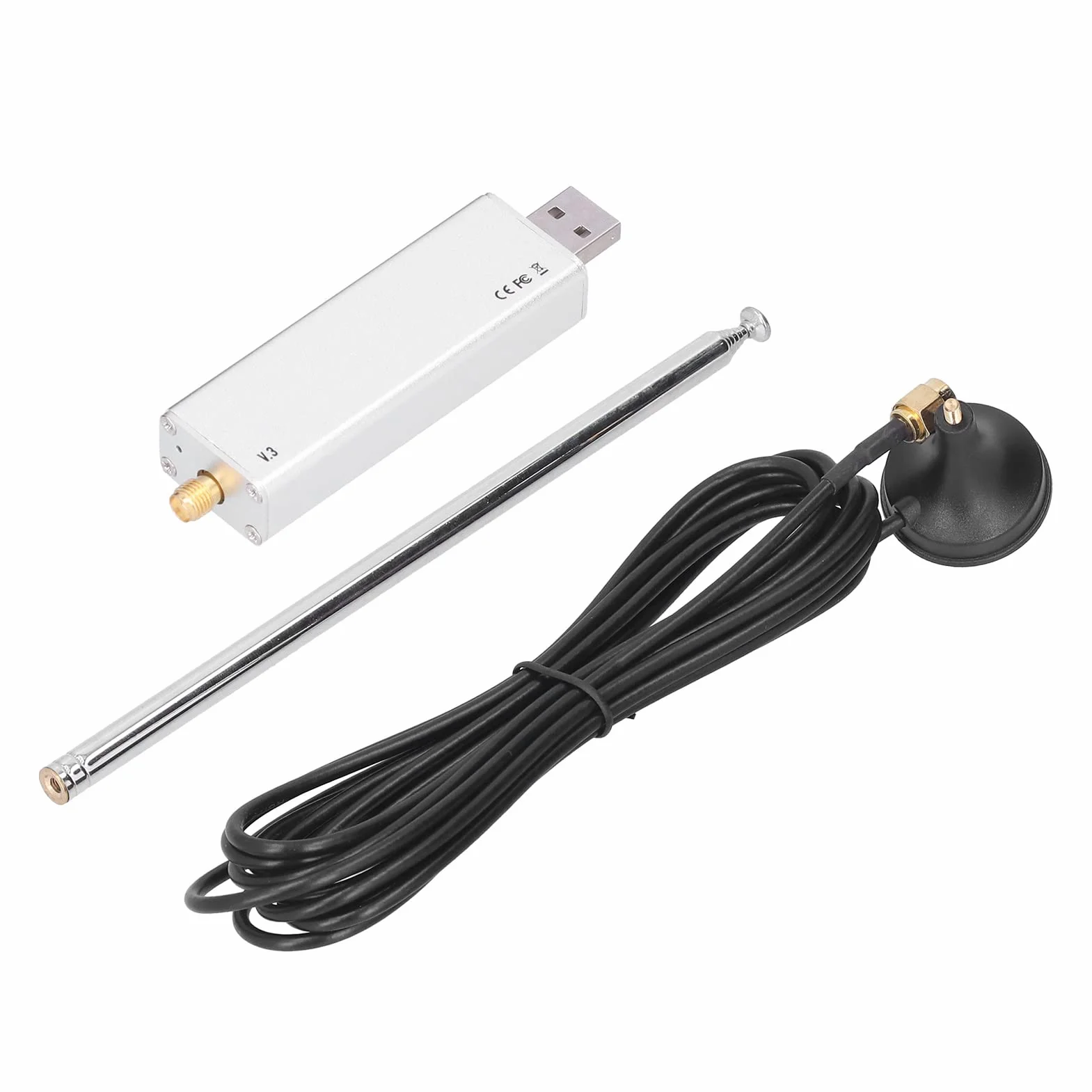 Ricevitore Radio Rtl-Sdr V3, Kit SDR con Base Antenna, Banda Completa per Aviazione e Radioastronomia