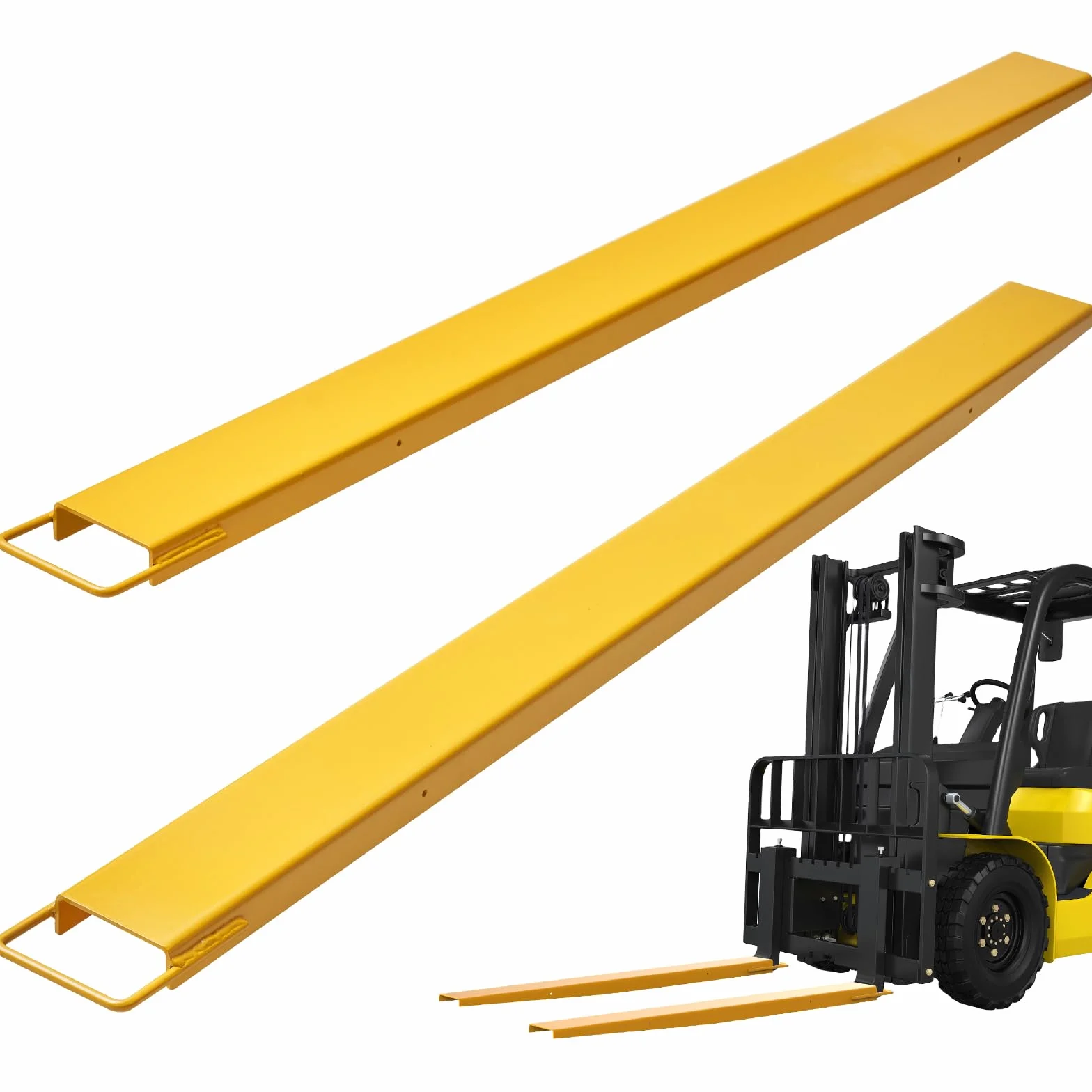 VEVOR Forche per Pallet Lunghezza 2130 mm Capacità Carico max. 1815 Tonnellate, Coppia di Forche per Movimentazione Carico da Benne Trattori Minipala Escavatori in Acciaio, Forche Compatibili 127mm