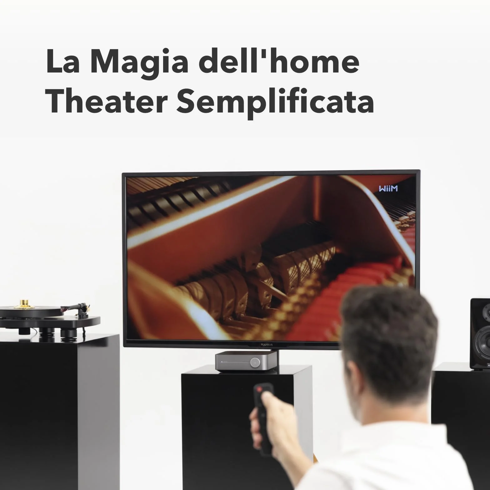 WiiM Amp Amplificatore Streaming Multiroom AirPlay Google Cast Alexa HDMI Controllo Vocale Grigio Spazio