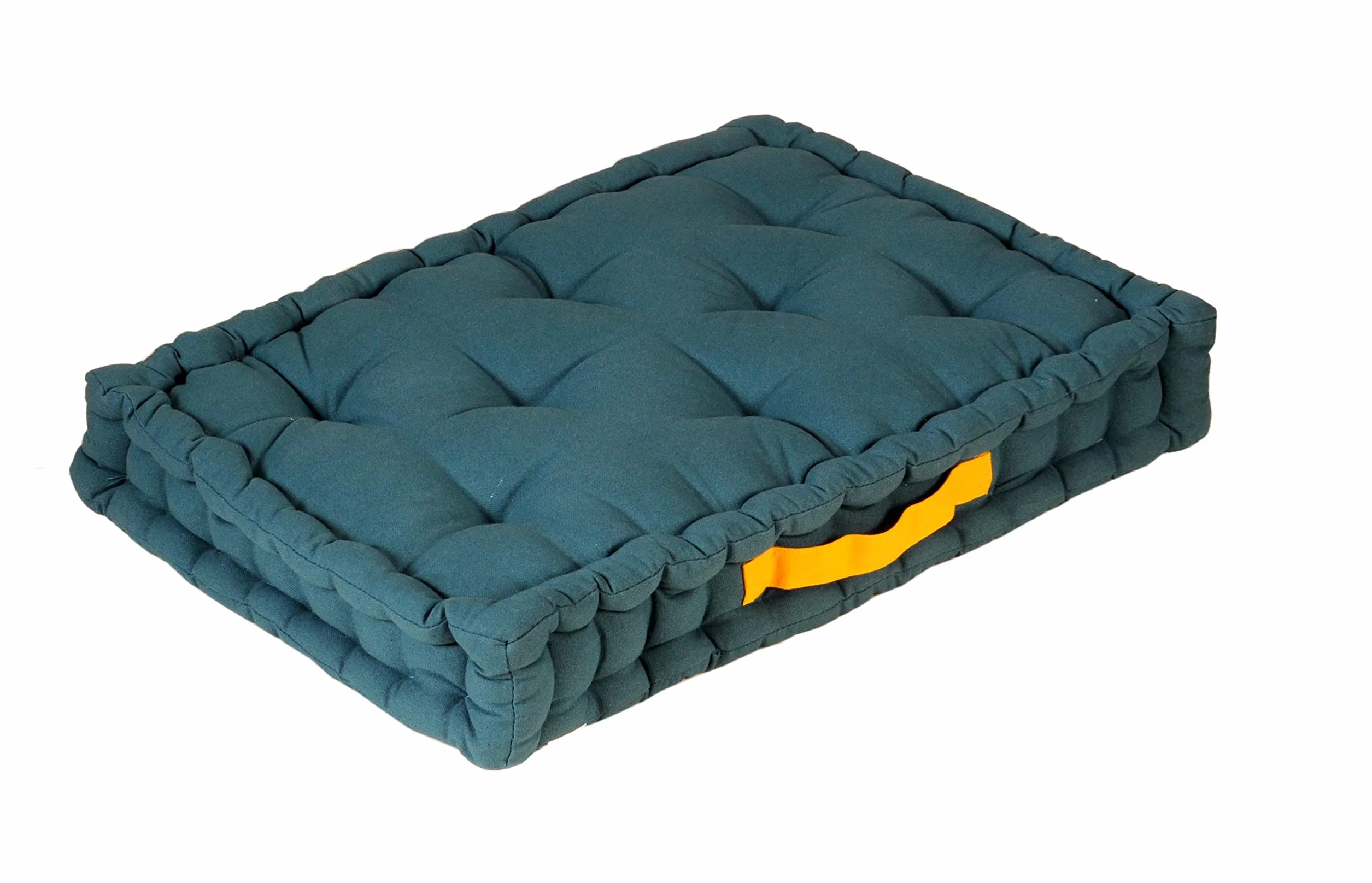 Atout Ciel Cuscino da pavimento o schienale per pallet, 60 x 40 cm, con manico a contrasto, blu anatra