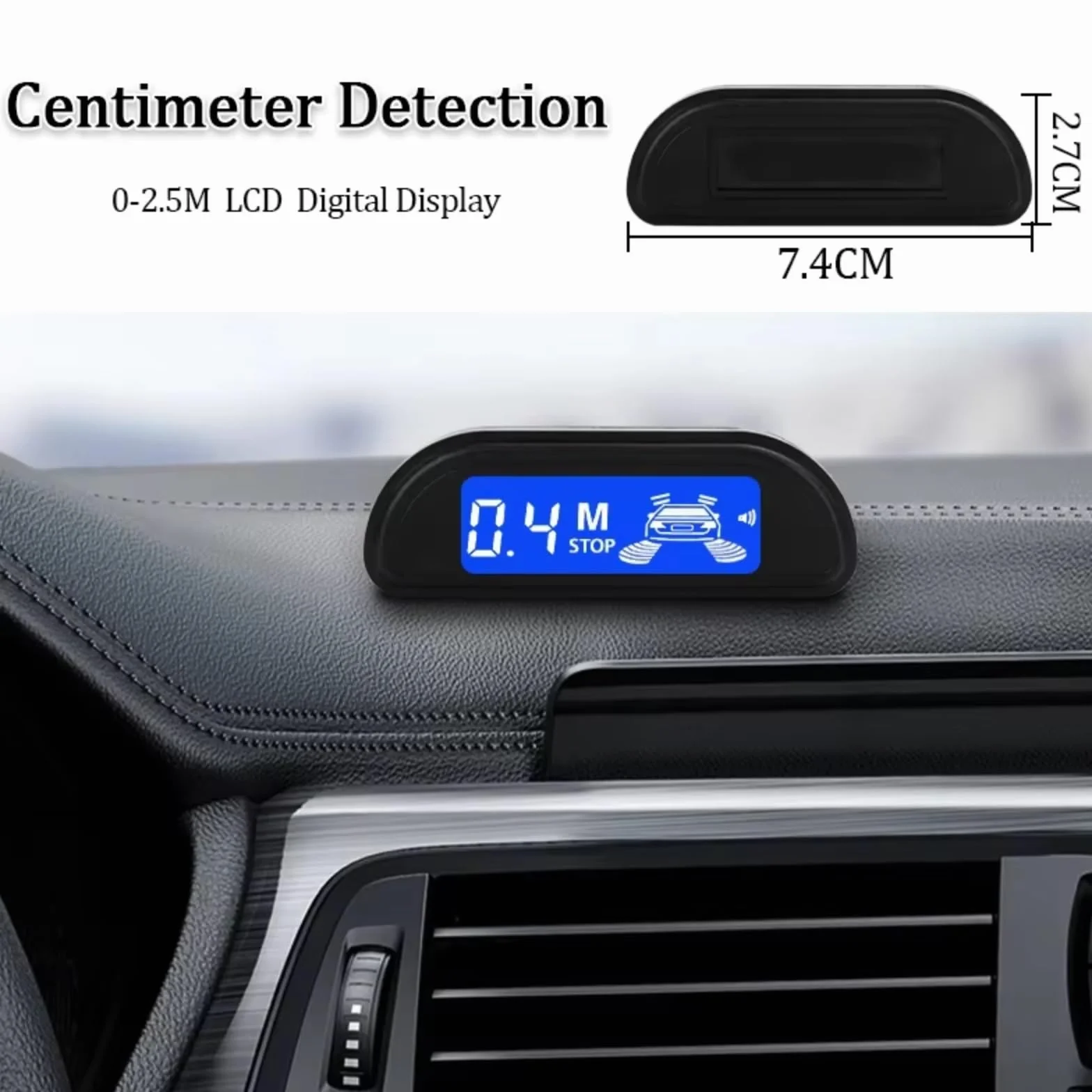 Sensore Parcheggio Kit 22mm 4 Sensori con Monitor LED Retromarcia Parktronic Automatico Rilevatore Radar Display Retroilluminato Nero