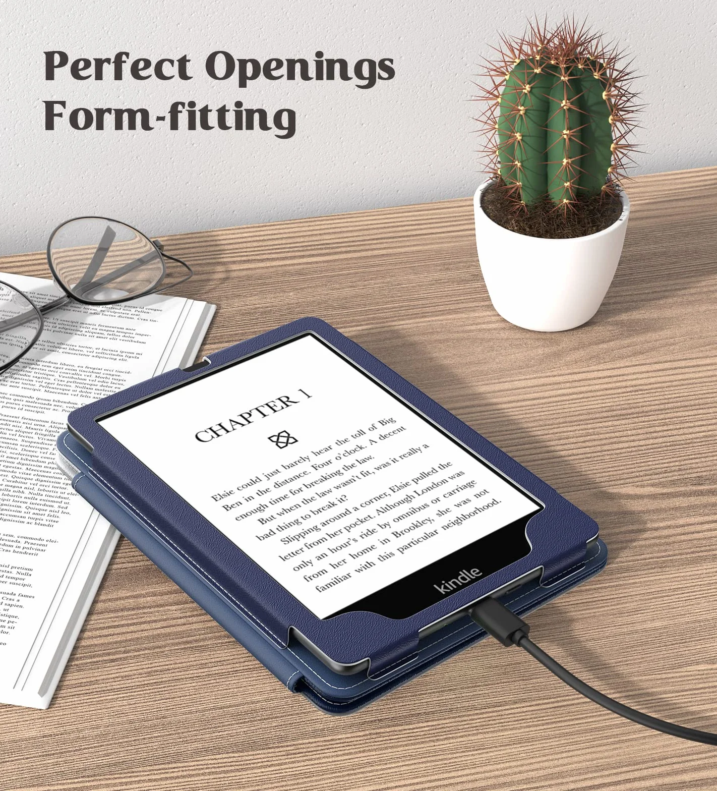 MoKo Custodia Compatibile con 7" Kindle Paperwhite 12th/11th Generazione 2024/2021, Magnete Riattivazione e Standby, Supporto Verticale, Cinturino per Presa, Foresta Grigia