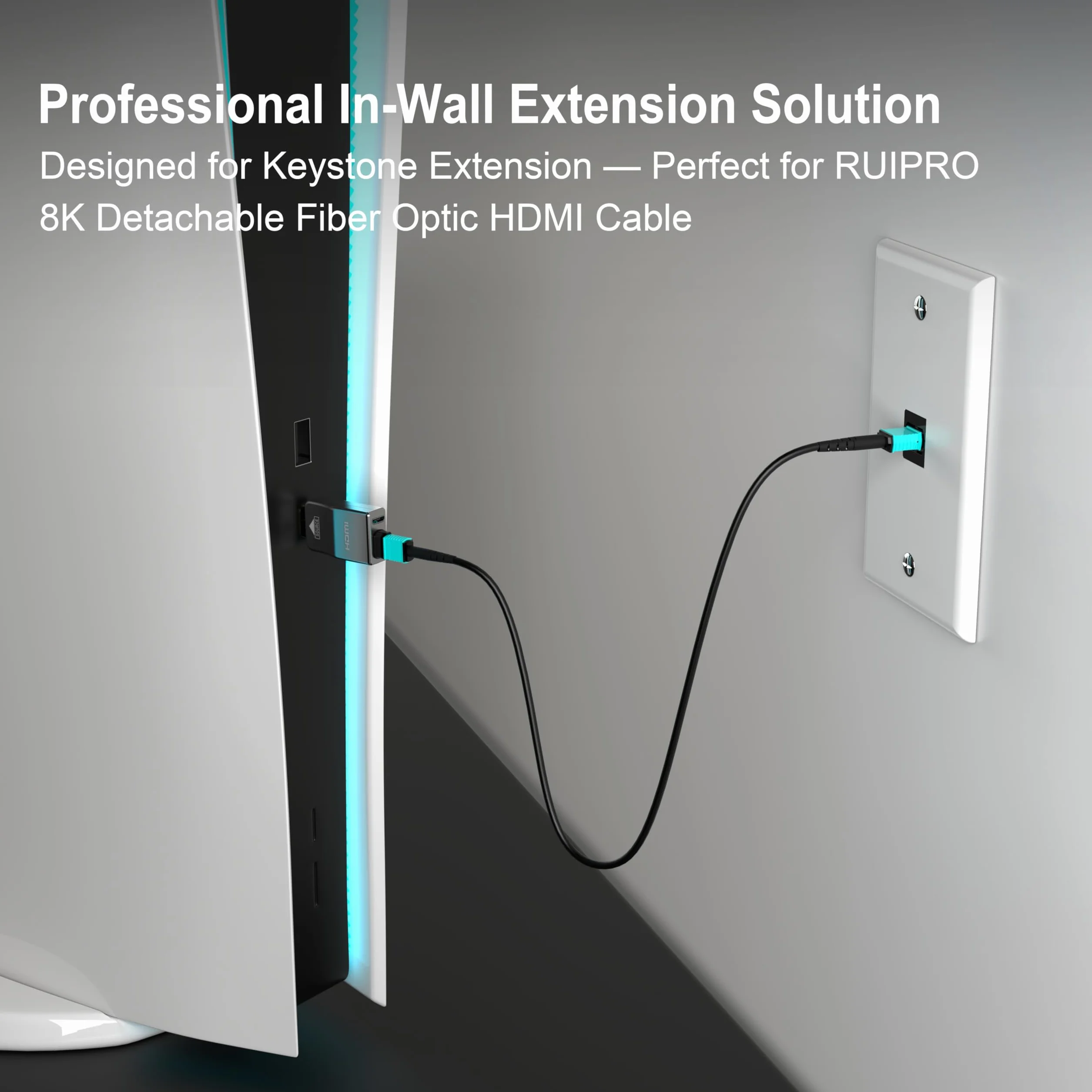 RUIPRO Keystone Wall Plate 2-Pack, Single Gang HDMI 8K Keystone Coupler (1-Port)