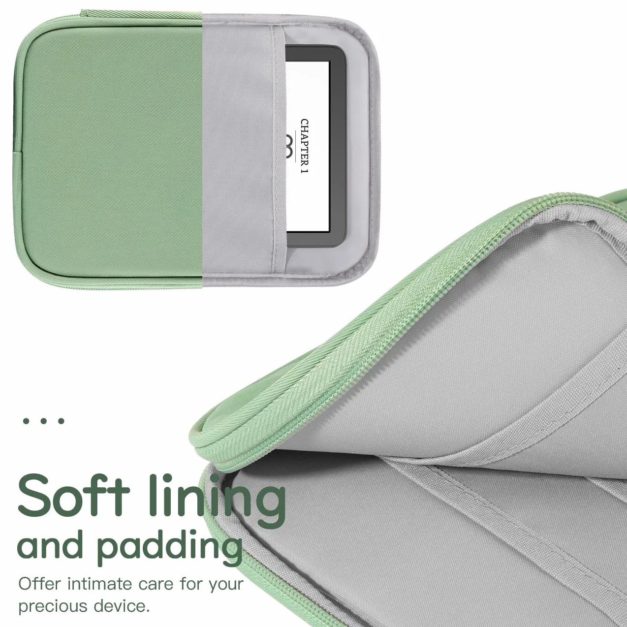 Vinabilia Custodia Protettiva per Kindle 11ª Gen 6", Kindle Paperwhite 12ª Gen 7", Kindle Colorsoft Signature Edition 7", Kobo Clara Colour 6", Kindle Oasis, Verde Matcha