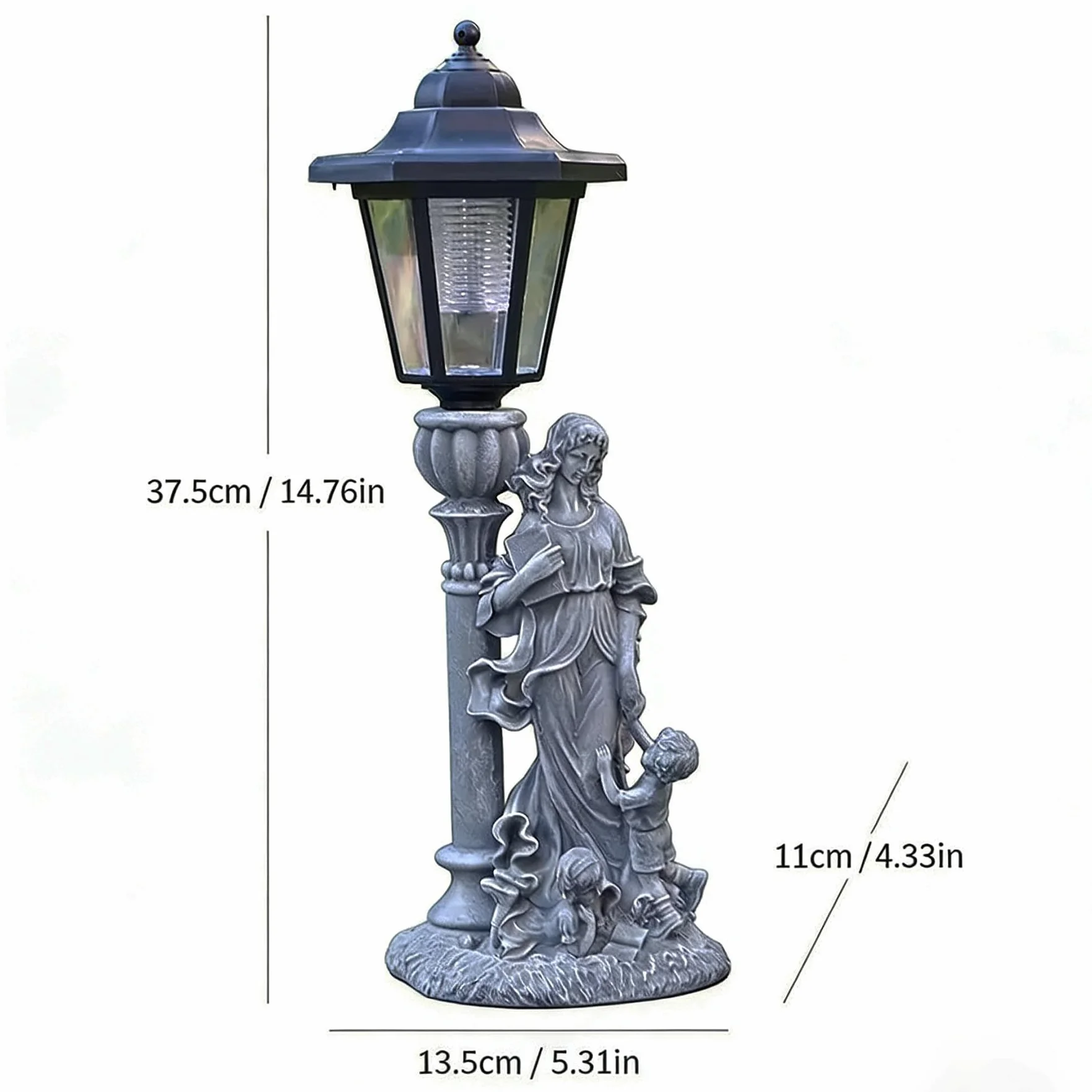 Statuette da giardino a energia solare con lanterna solare, statue da giardino, decorazione da giardino, balcone, cortile, prato (M)