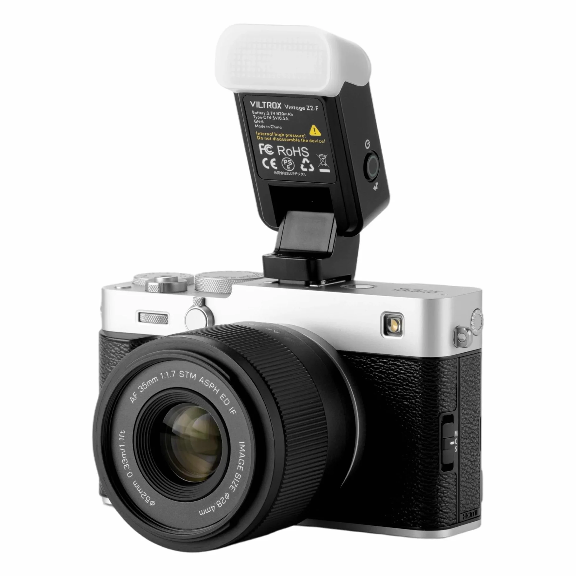 VILTROX Flash TTL Mini Retro per Fujifilm, Speedlite Tascabile Pieghevole, 10 Ws, USB-C Ricaricabile (Z2-F)