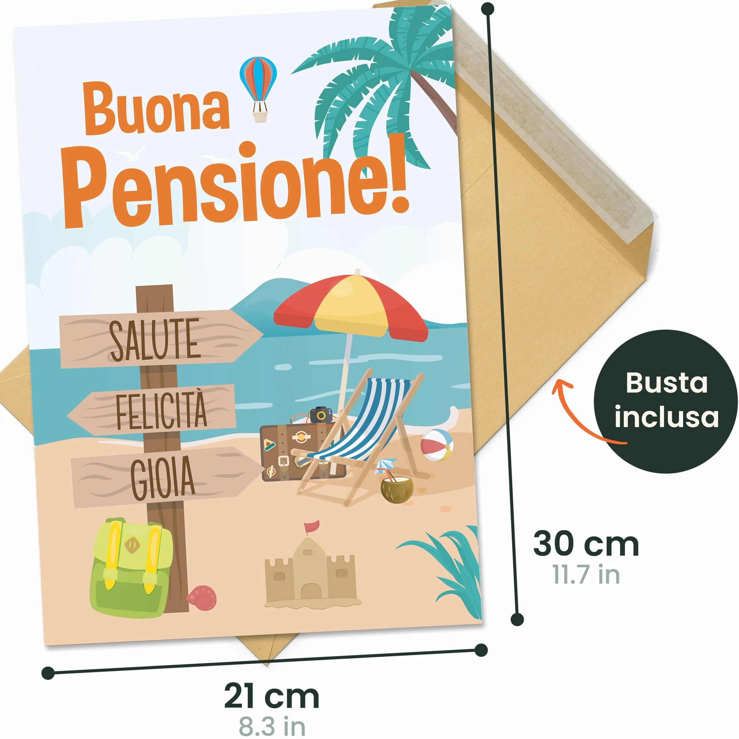 CONTRAXT Biglietto di Auguri Pensione 42x30 cm aperto - Regalo originale per pensionamento