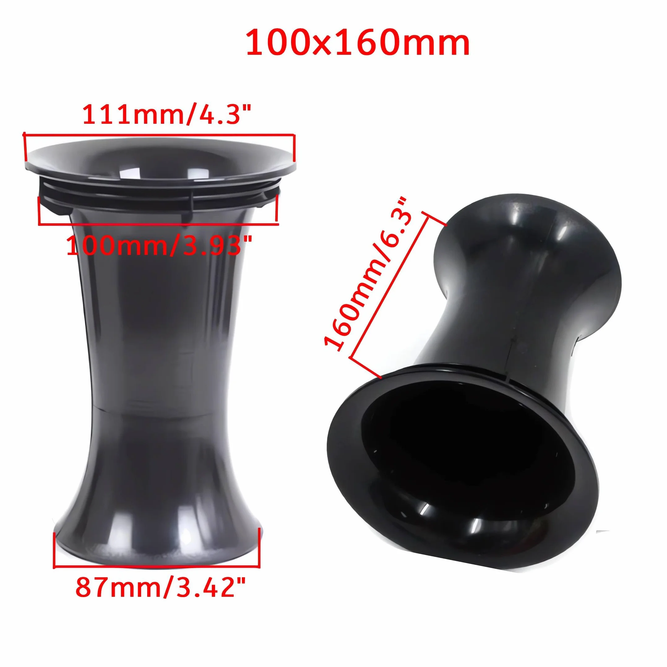 Tubi per porta altoparlante ABS 100 mm x 160 mm per subwoofer bass reflex auto DJ HiFi
