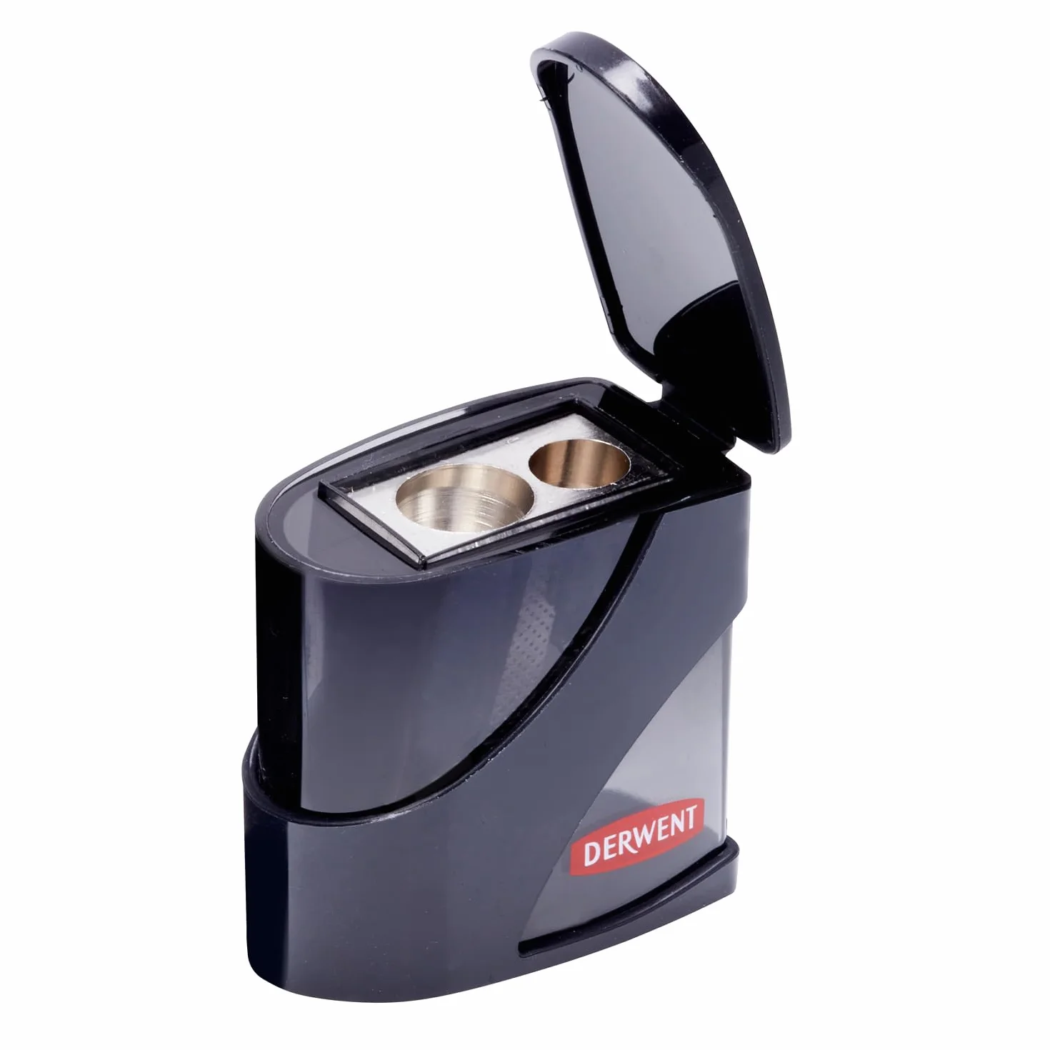 Derwent Temperamatite a Doppio Foro in Metallo Resistente, Fori 11,5 mm e 8,25 mm, Nero