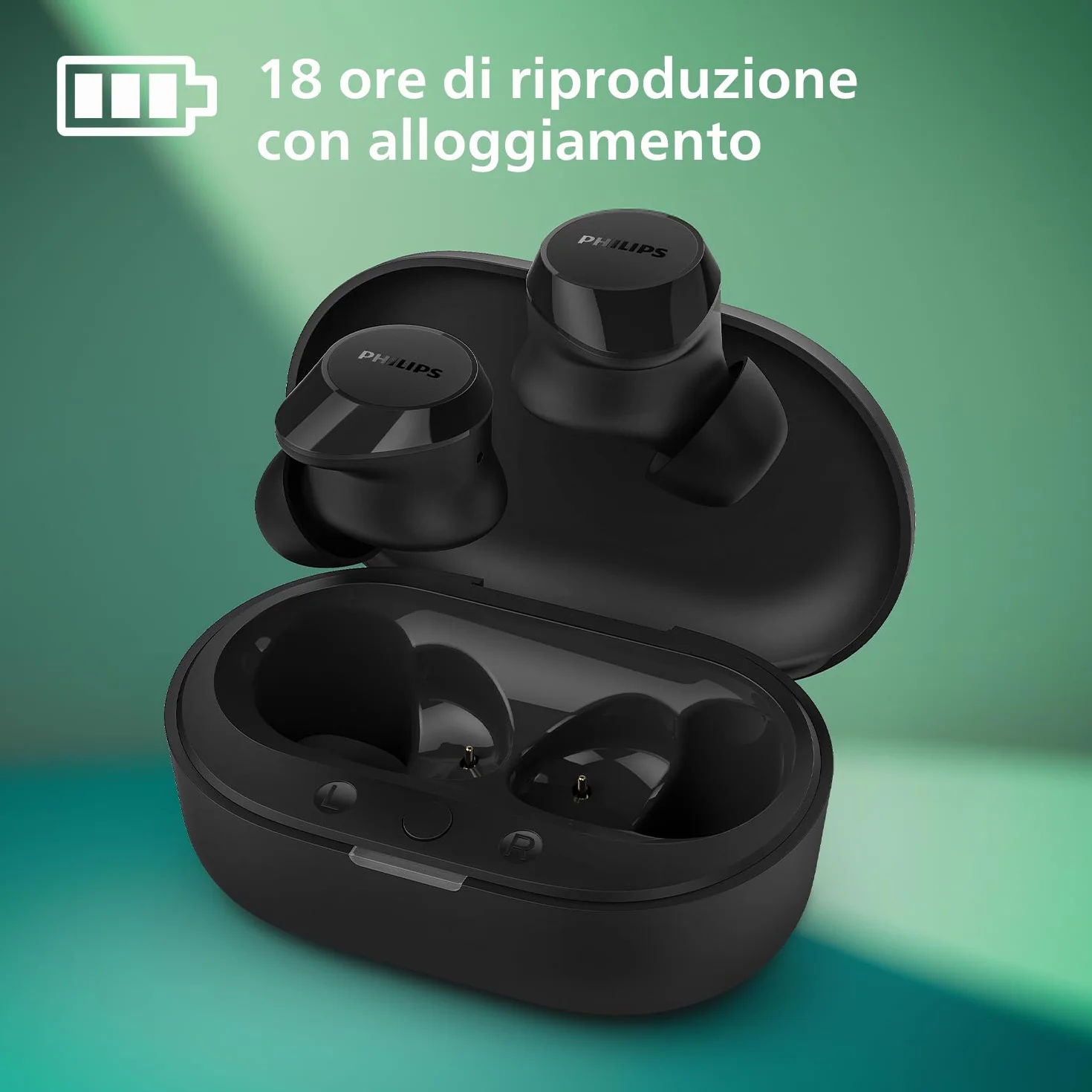 Philips TAT1209BK Cuffie auricolari Bluetooth True Wireless - Nero