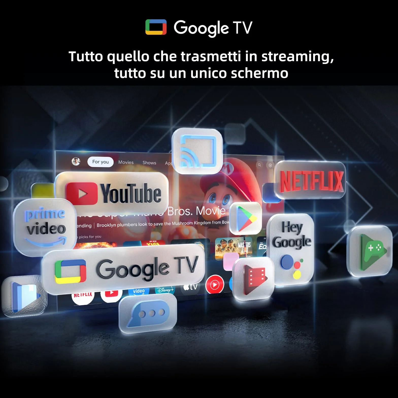 CHiQ Smart TV 32 pollici (81 cm) Full HD HDR10 Google TV OS Dolby Audio dbx-tv Tuner Triplo Chromecast Incorporato Design Metallico Senza Cornice
