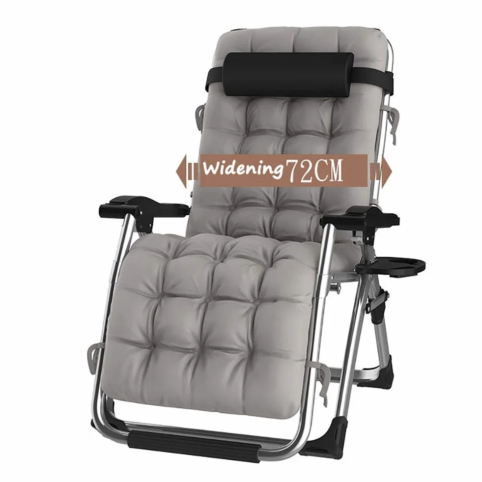 Zero Gravity Chaise Lounges Patio Chaise Longue Sedia Pieghevole per Esterni reclinabile Regolabile Beach Camping Sedia Portatile per Persone Pesanti con Cuscini (Color : Gray)