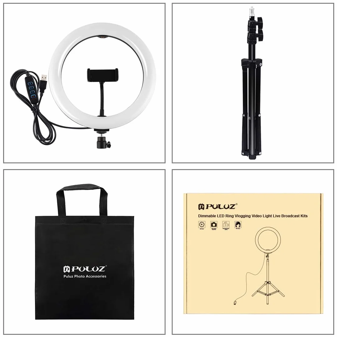 APP LIFE Ring Light 10 Pollici LED 3 Modalità Illuminazione 10 Luminosità Staffa Triangolare
