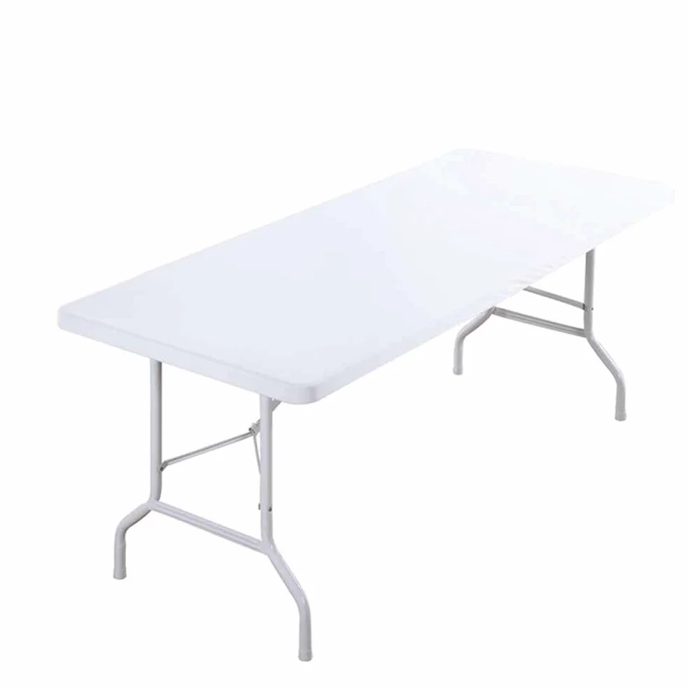 Tovaglia elastica in spandex 6 FT (183 x 76 cm) bianco per esterni
