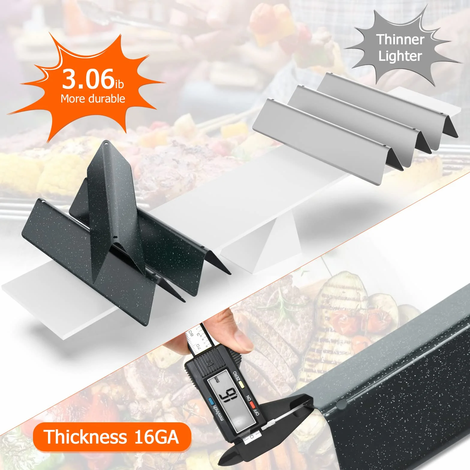 7635 Barre, per Barbecue a Gas Weber Serie Spirit 200 (con manopole Anteriori),7635 Barre Piastra Smaltate in Porcellana 38,9x8,9x6,8 cm Piastra Ricambio per Spirit E210 S210 E220 S220. (7635)