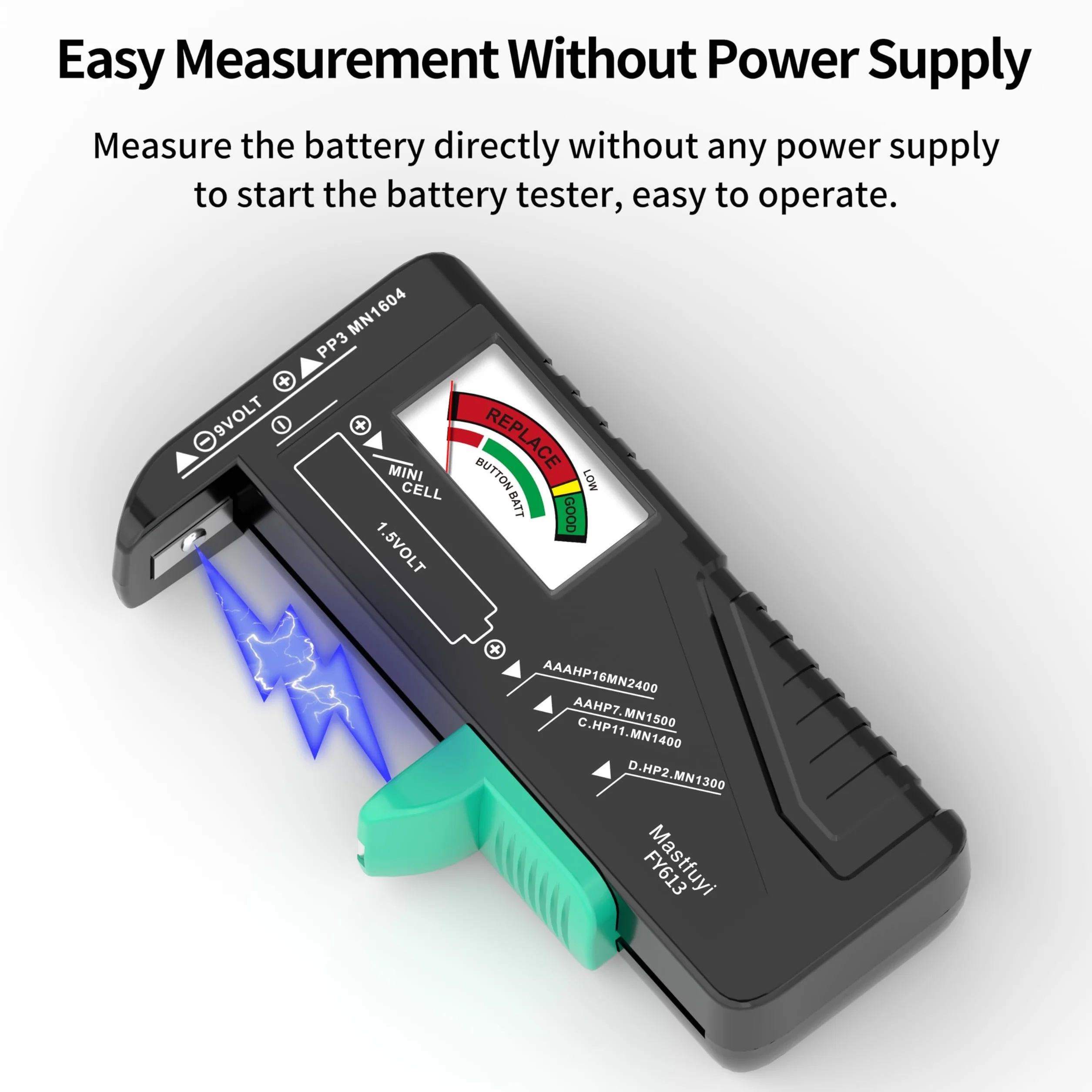 Tester Universale di Batteria 9V 1.5V AAA AA C D per Bottone