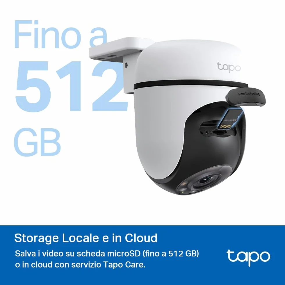 Tapo C500 Telecamera Wi-Fi Esterno FHD 360° IP65 Visione Notturna a Colori Rilevamenti Smart AI