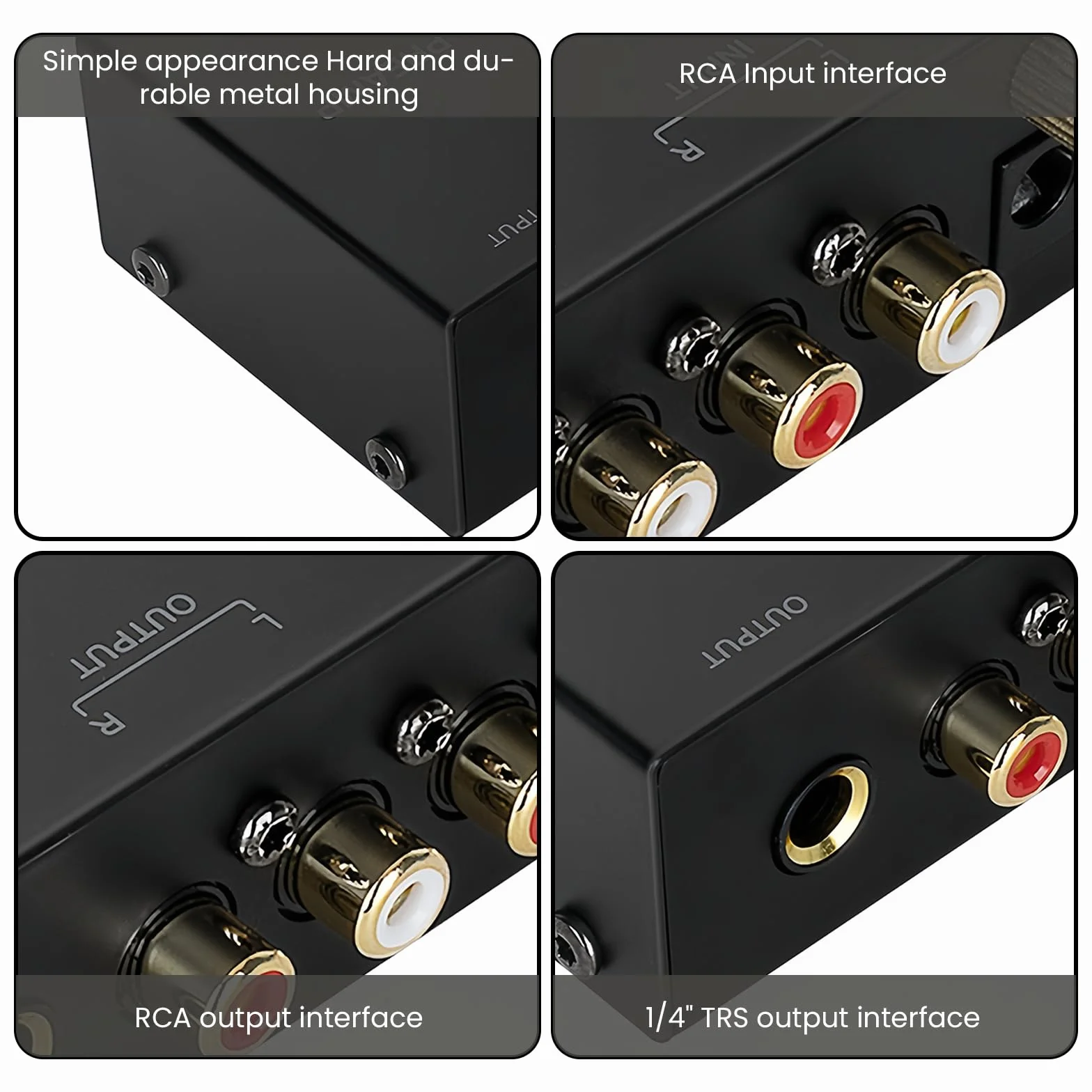 Phono Preamplificatore Giradischi con Adattatore DC 12V, RCA Input & Output