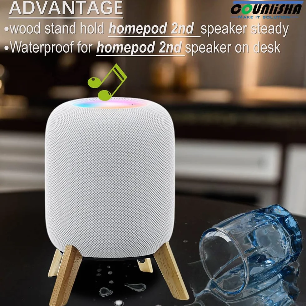 Real Wood Stand for HomePod 2nd Gen, Tripod Mount Holder White Oak