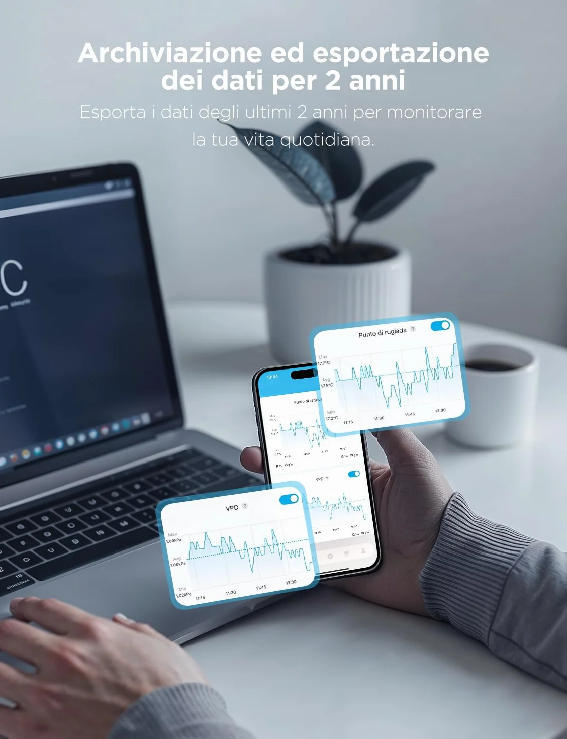 Govee Igrometro Termometro Interno Bluetooth, Monitor Temperatura Umidità con App, Sensore Digitale LCD per Casa Rettili Serra