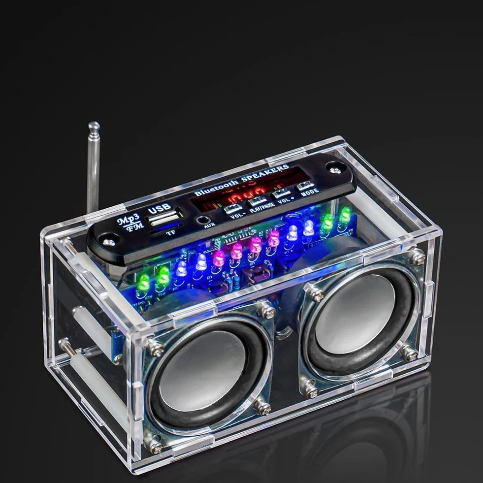 Zestaw do samodzielnego montażu głośników z radiem FM, lutowanie, nauka, radio Bluetooth 2-kanałowe