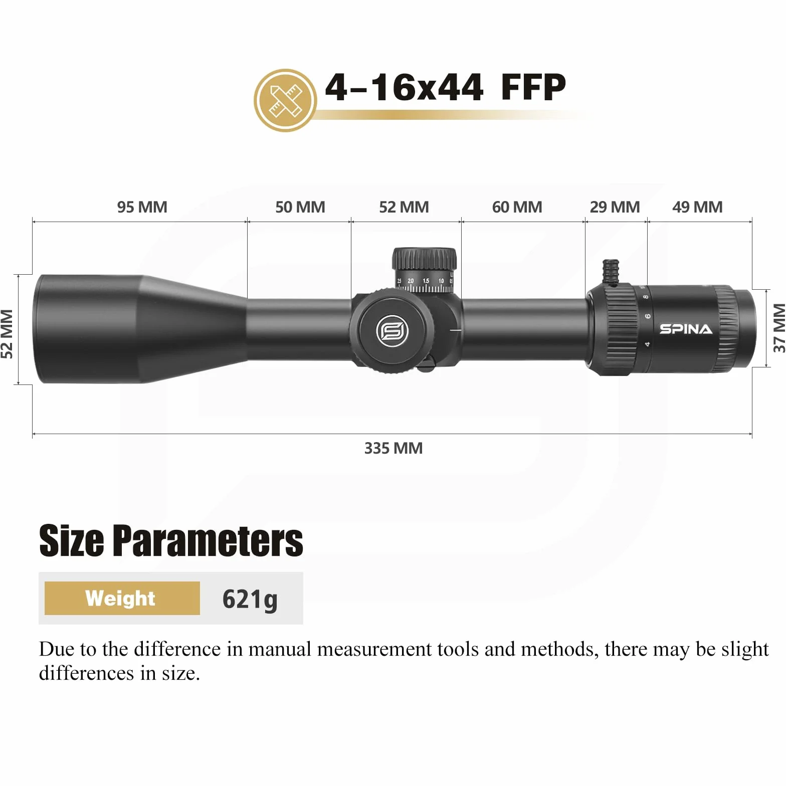 SPINA OPTICS 4-16x44 II Primo cannocchiale a piano focale MRAD