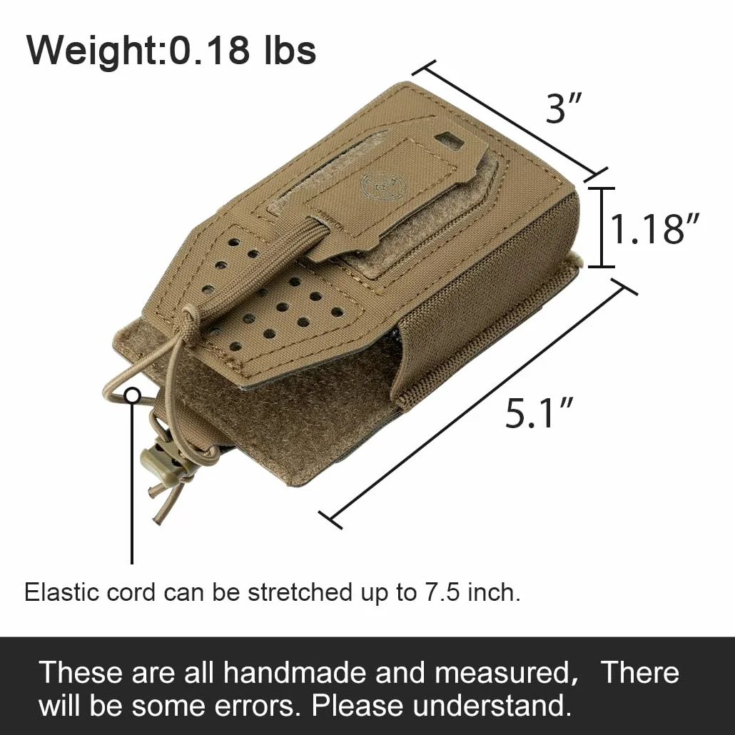 Fondina radio tattica Molle Radio Pouch Supporto universale Walkie Talkie Motorola BaoFeng UV-5R BF-F8HP Coyote Brown