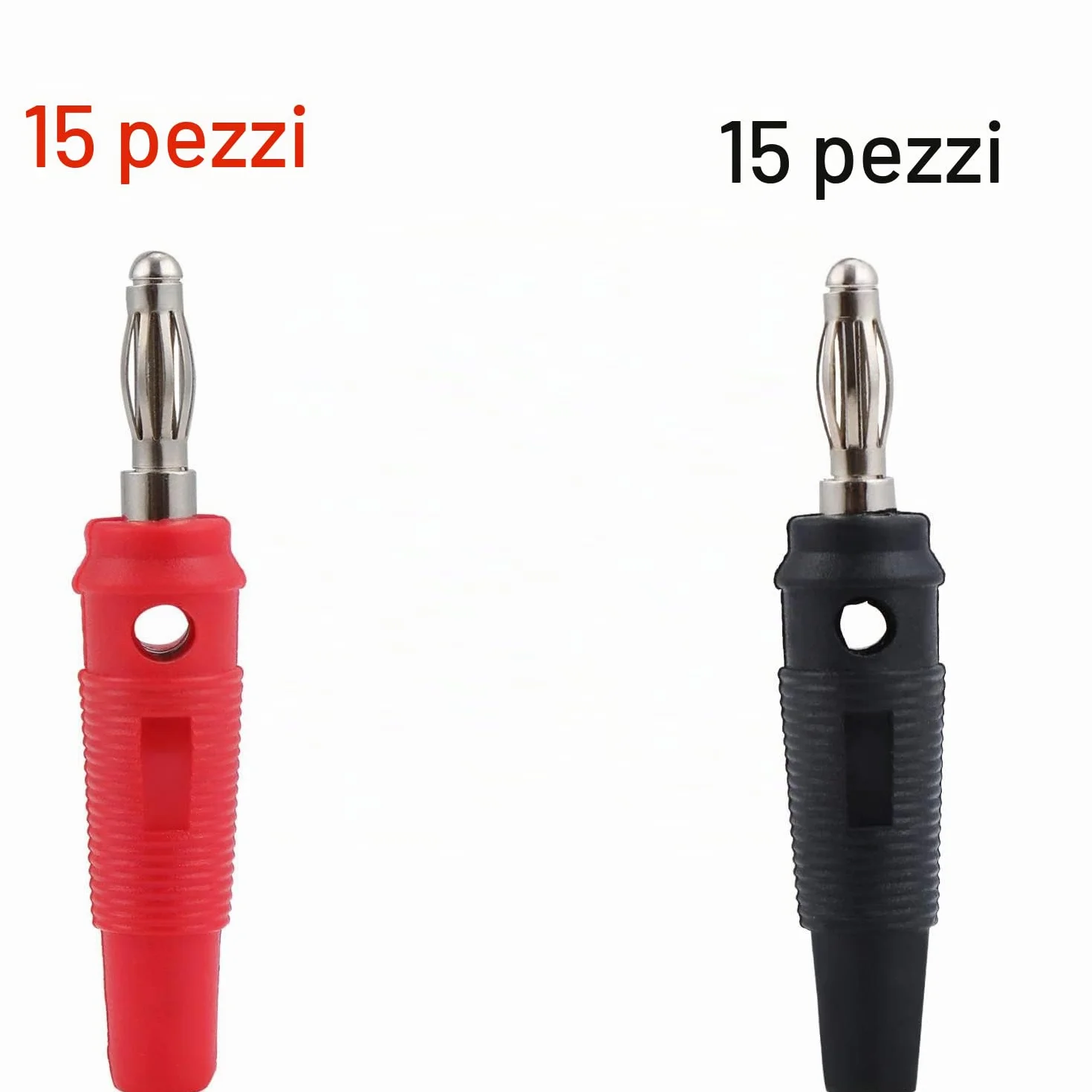 Connettori a Banana 4mm Placcati Oro per Altoparlante, 30 Pezzi Nero/Rosso