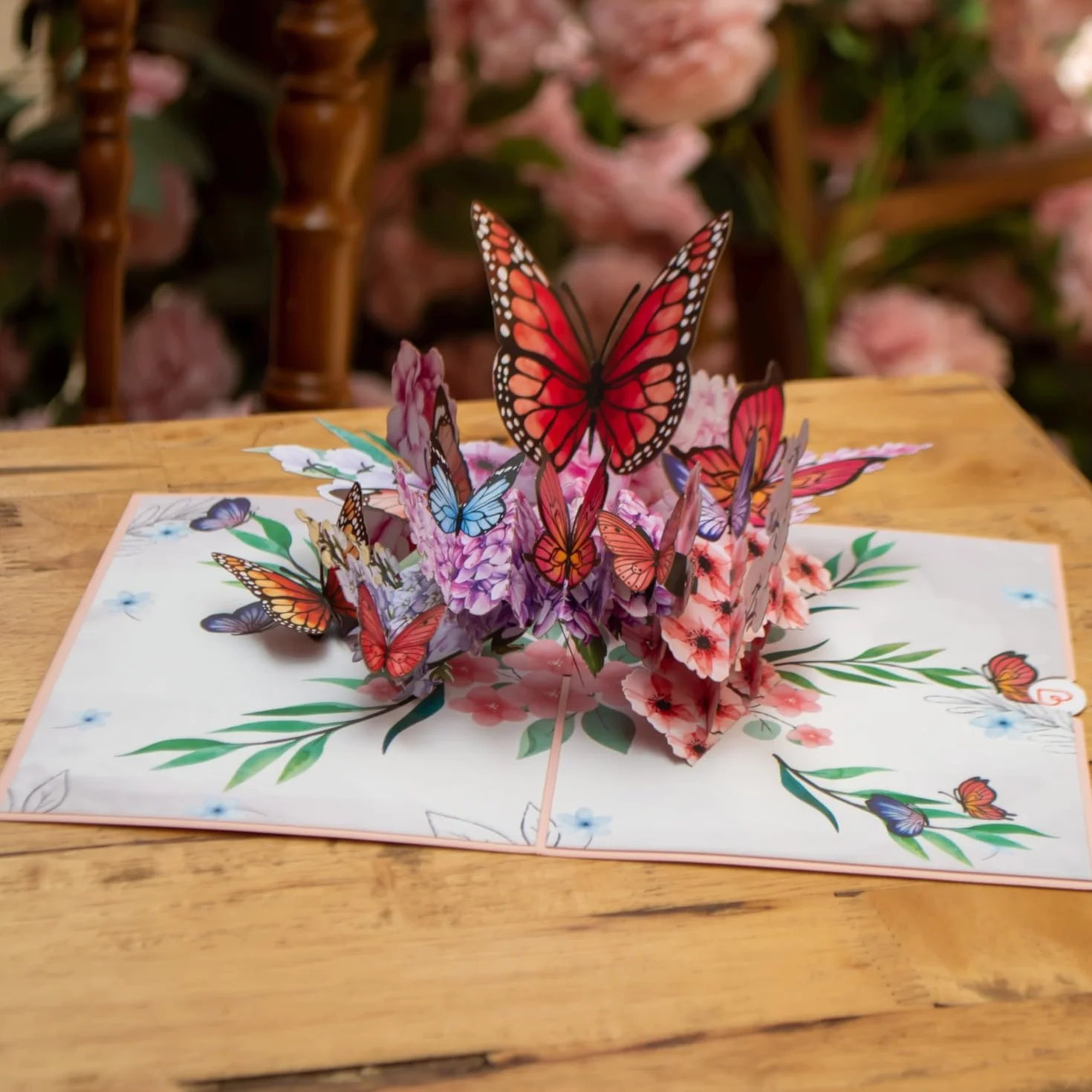Papercrush® Biglietto pop-up Farfalle sui fiori 3D per lei compleanno anniversario fidanzata