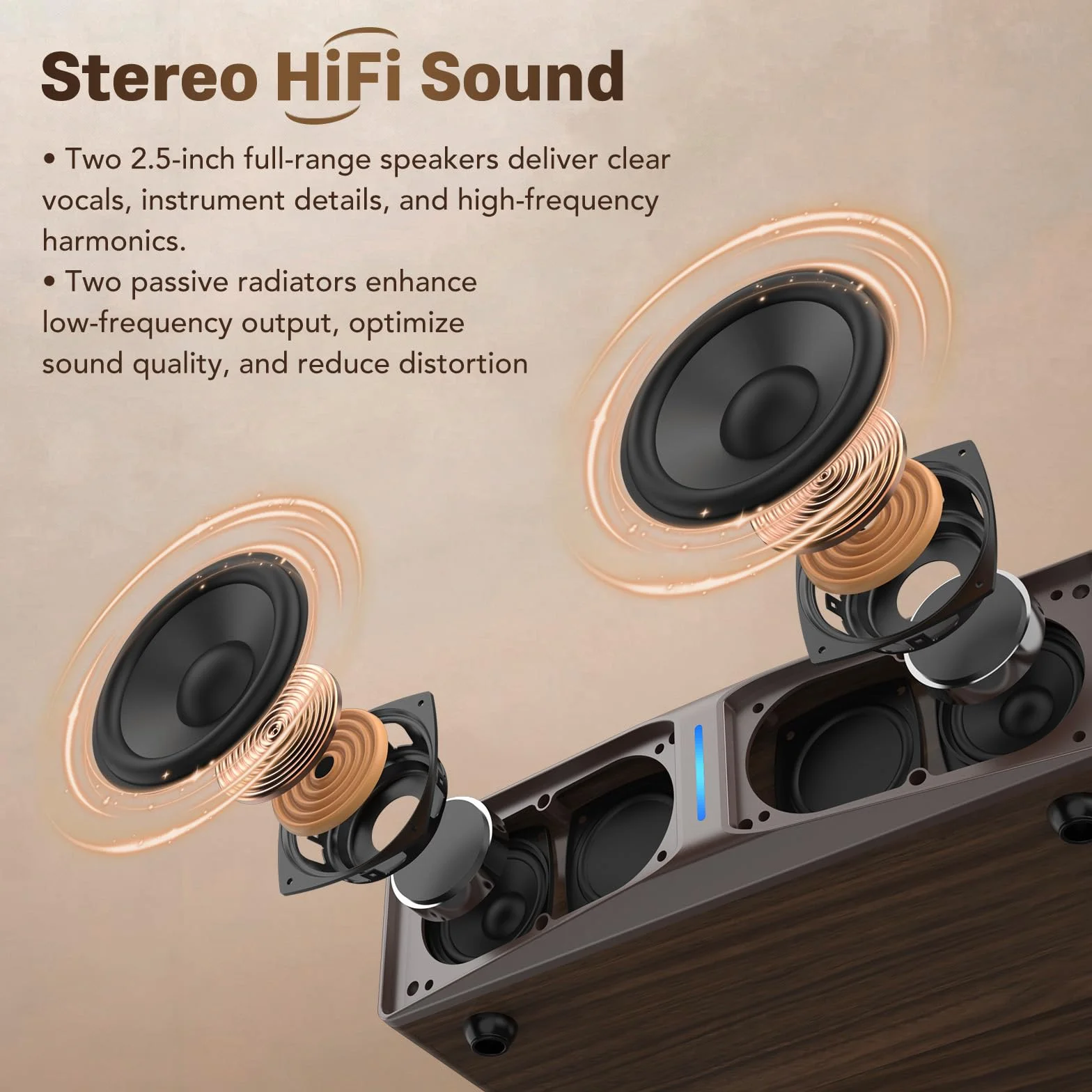 Giradischi Bluetooth con altoparlanti integrati, contrappeso regolabile, AT-3600L, 33/45 giri, Marrone