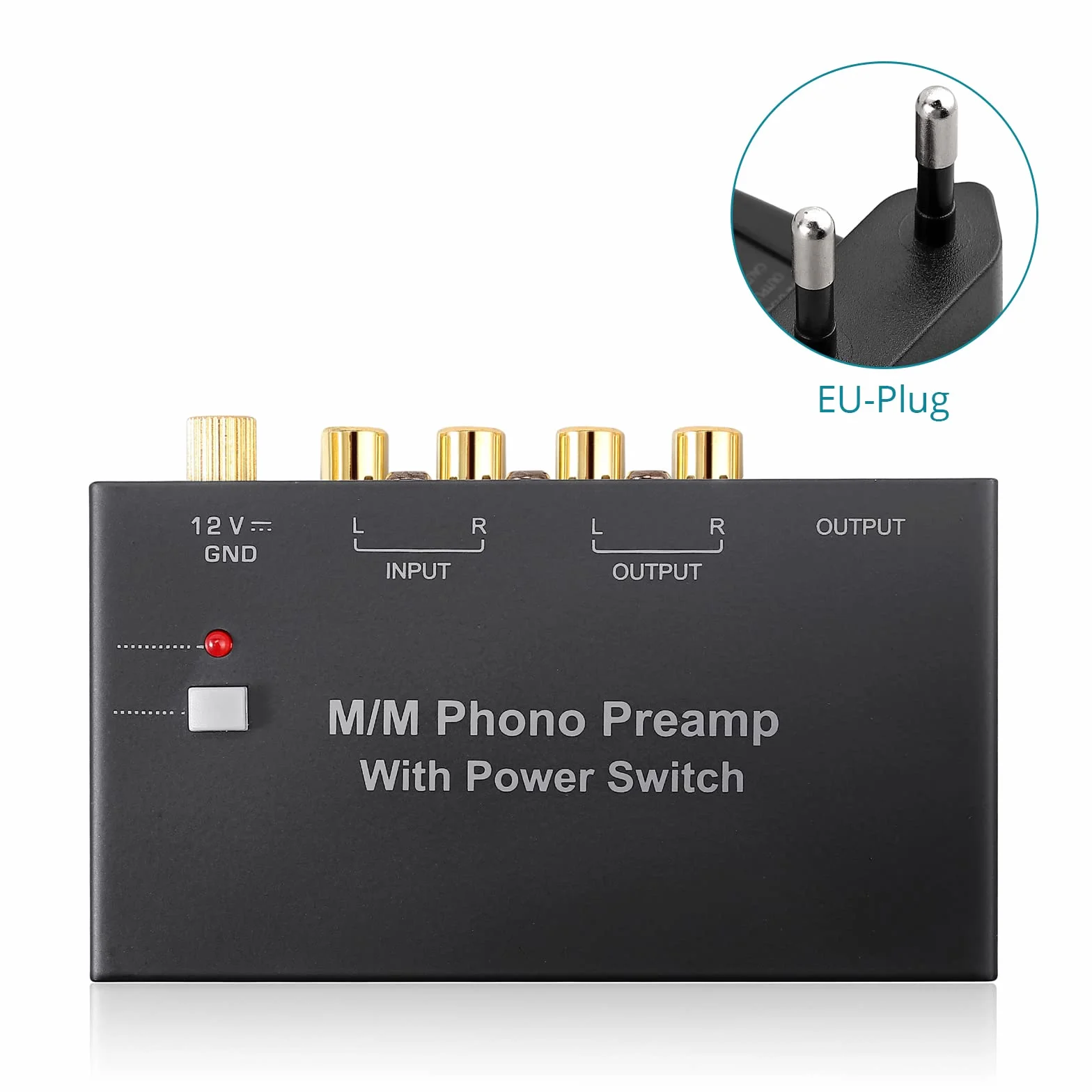 MM Phono Preamplificatore DC 12V Audio Stereo Preamp per Giradischida a Basso Rumore con Uscita RCA e TRS