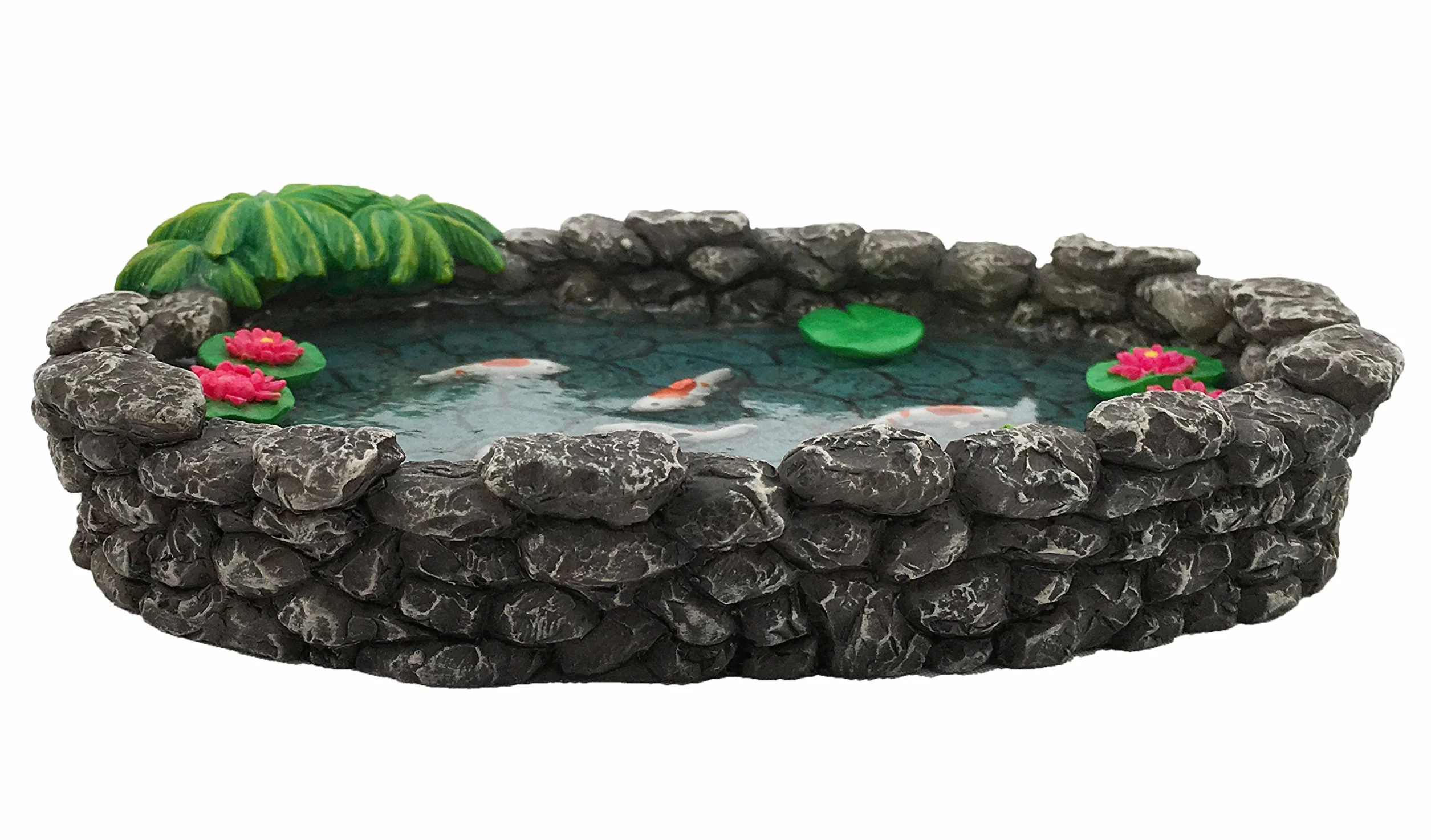 Laghetto in miniatura con carpe Koi, per giardino delle fate in miniatura. Un laghetto con accessori in miniatura per giardino delle fate in miniatura, di Glitzglam