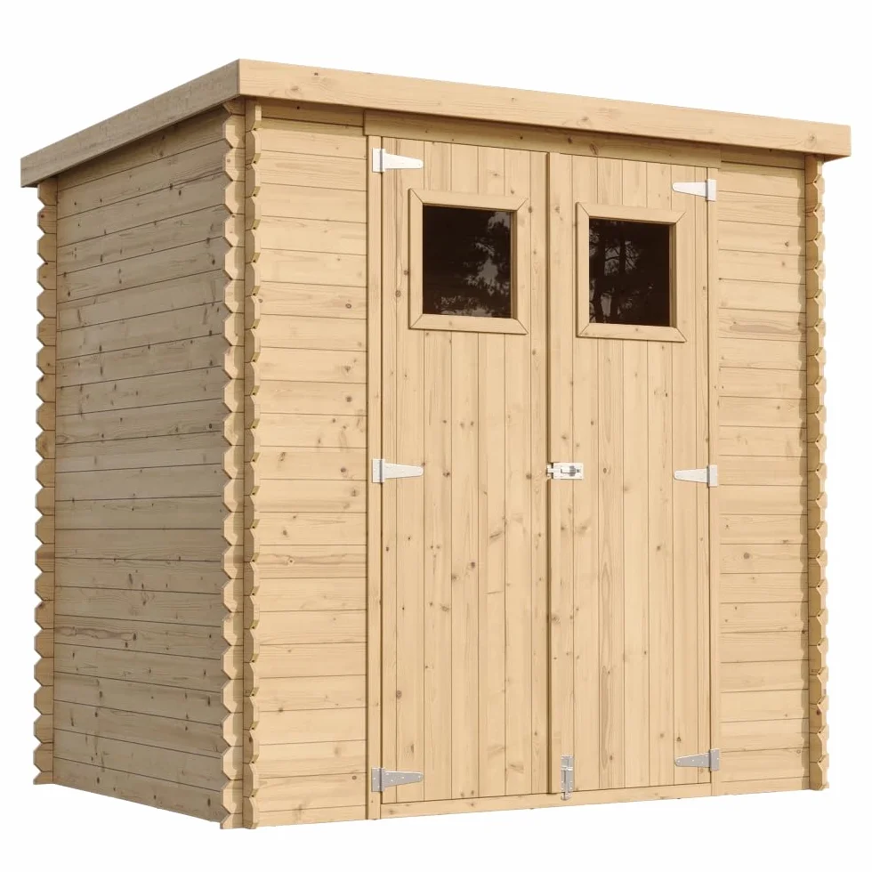 TIMBELA M311 Casetta da Giardino in Legno per Esterni - L204xL142xA200cm/2.22m2 - Piccola Casetta in Legno, Rimessa Attrezzi, Deposito Bici