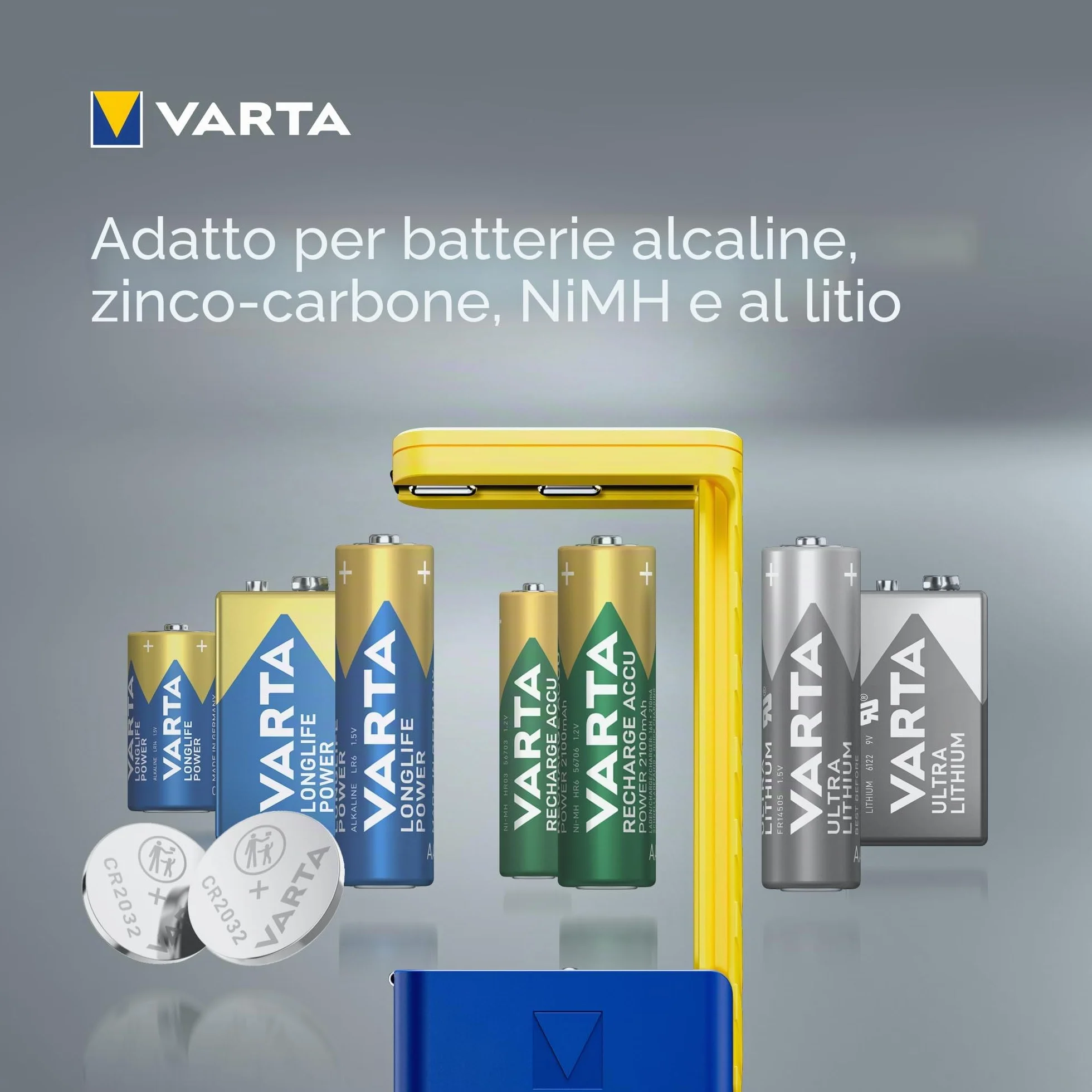 VARTA Tester Batterie LCD digitale per batterie AA AAA C D 9V LR44