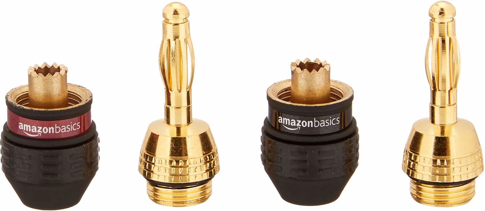 Amazon Basics Maschio/Femmina Connettore a banana, 6 paia, Nero
