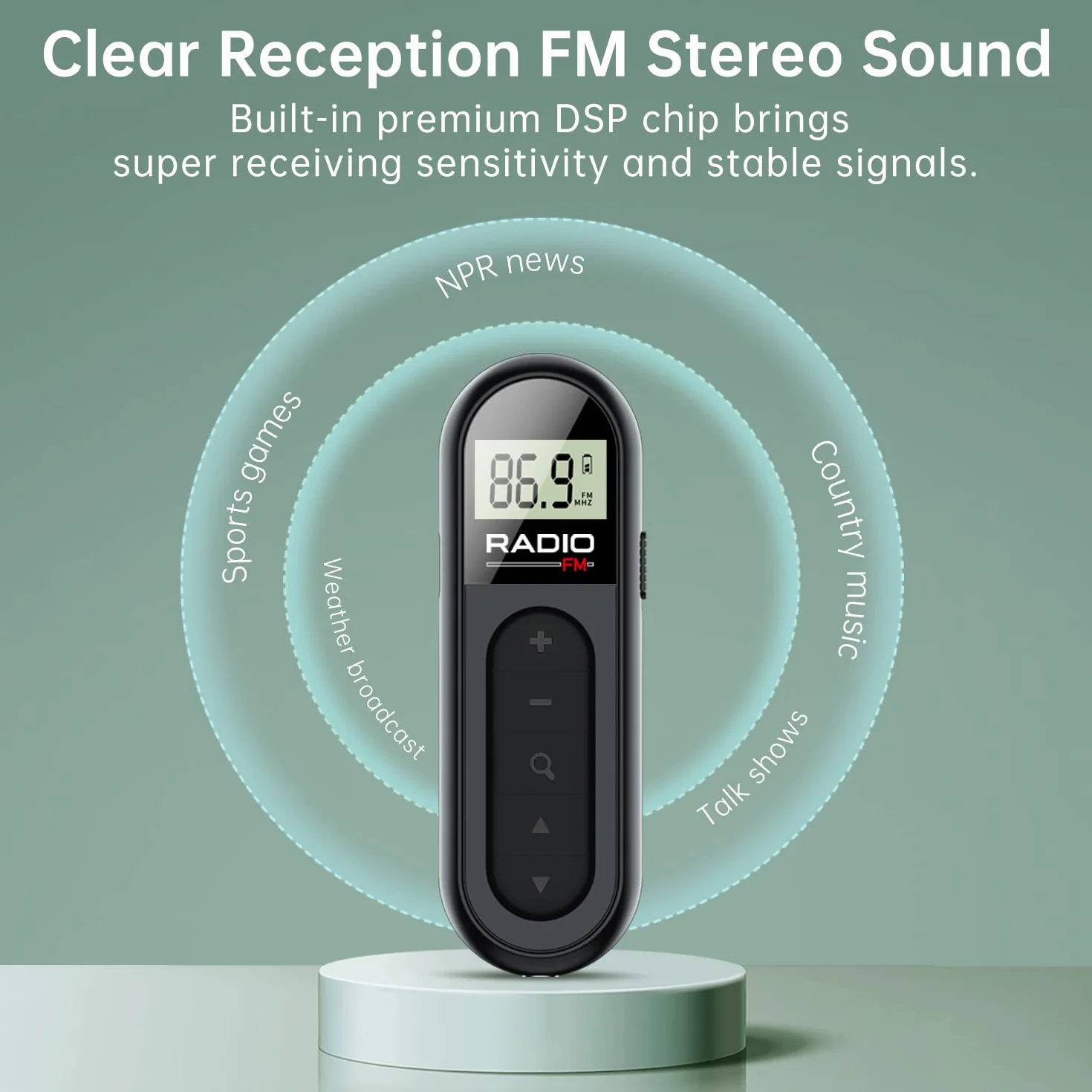 Radio FM Portatile Digitale da Tasca Ricaricabile con Eccellente Ricezione