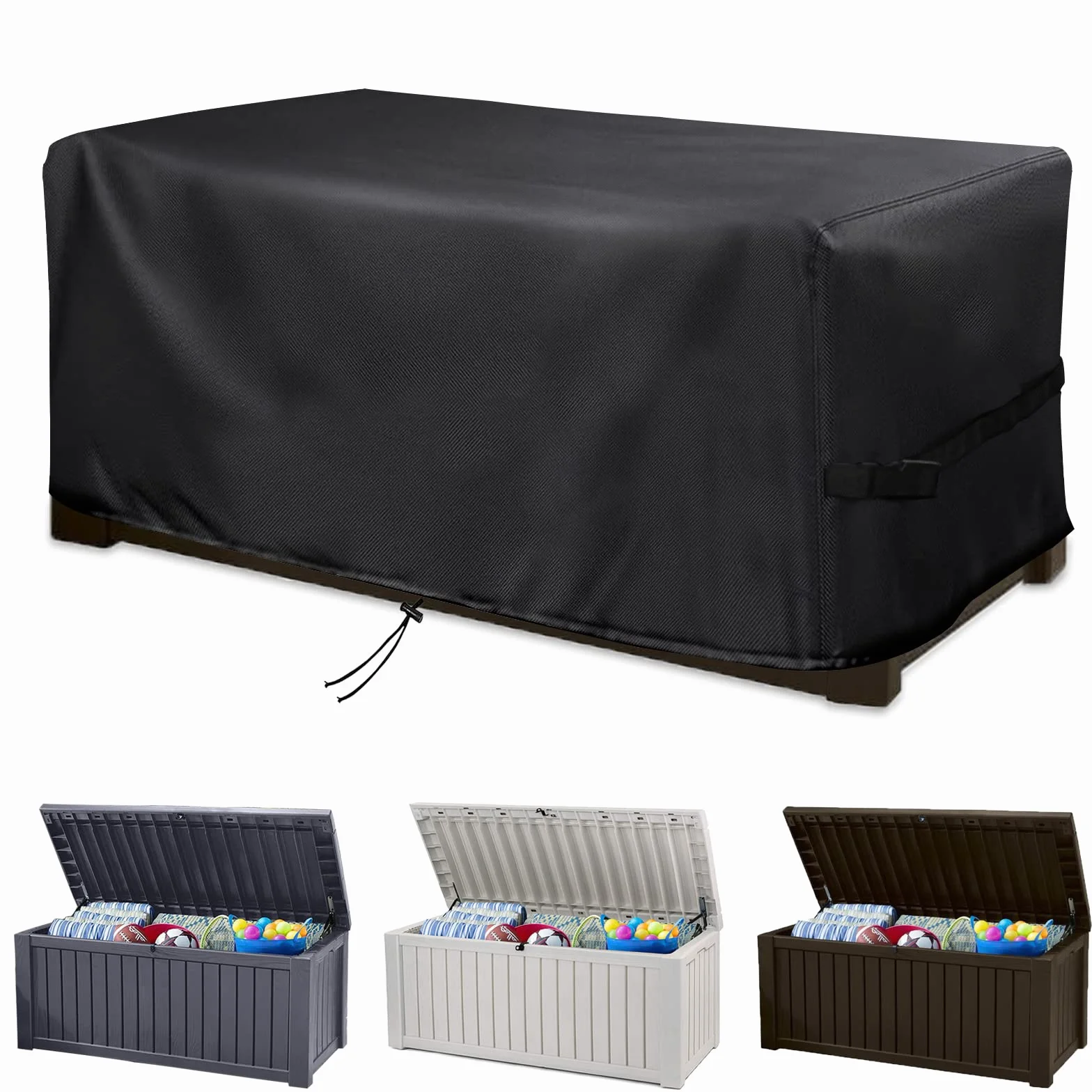 Panca Contenitore Copertura, Baule da Esterno Impermeabile Copertura, per Scatole Esterno e Scatole di Immagazzinaggio, Panno Oxford Resistente 420d Impermeabile (158x75x65cm)
