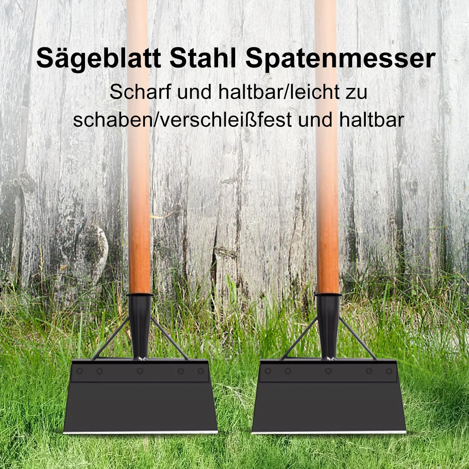 Pala da giardino multifunzionale, pala in acciaio inox per la pulizia di erbacce e muschio, pala per la pulizia del giardino, diserbo, piante, dispositivo agricolo diserbante (38 cm, nero)