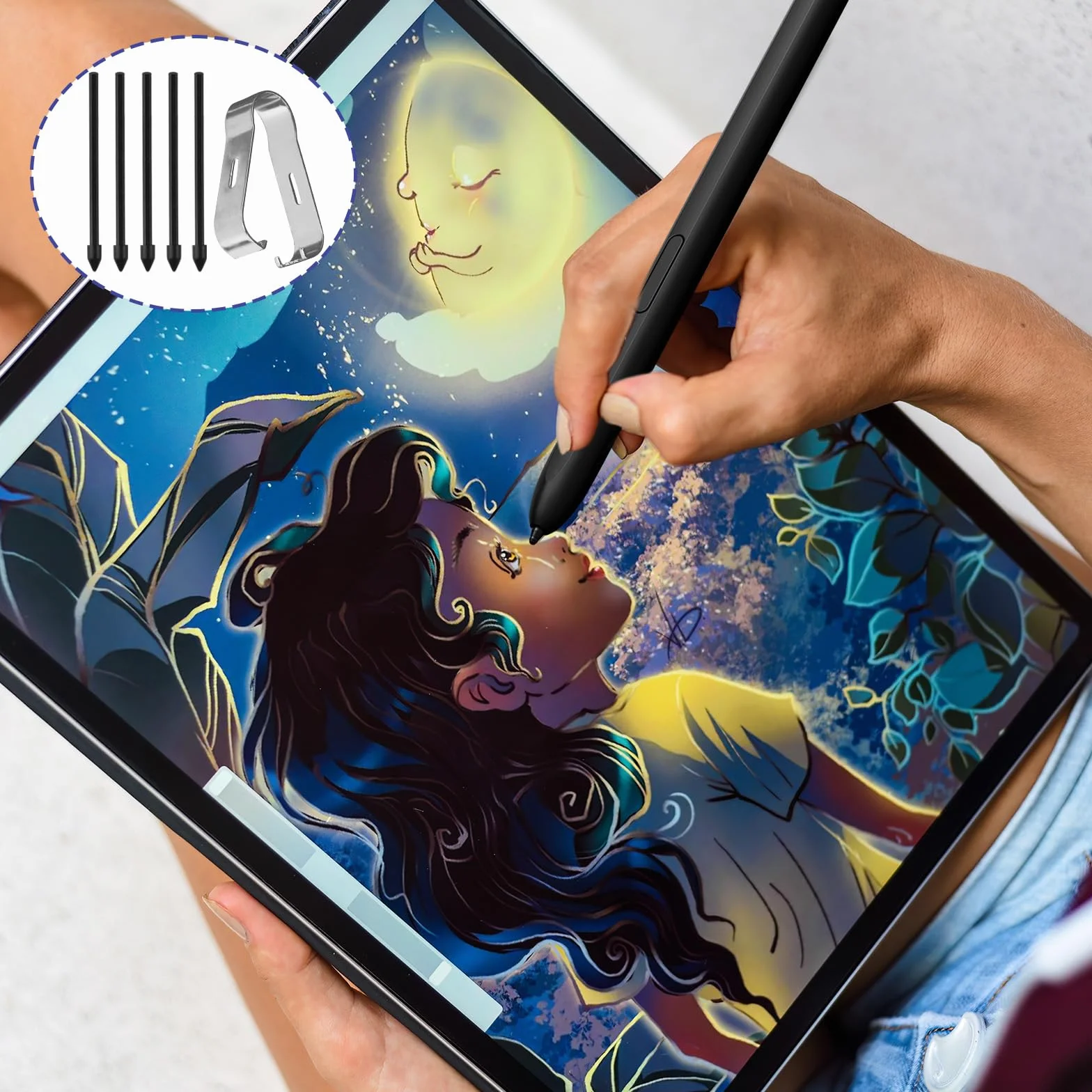 Samsung S Pen Ricambio Set 5 Punte Originali Galaxy Tab S9/S8/S7/S6 Lite/S6/Note20/Note10/S22U/S23U