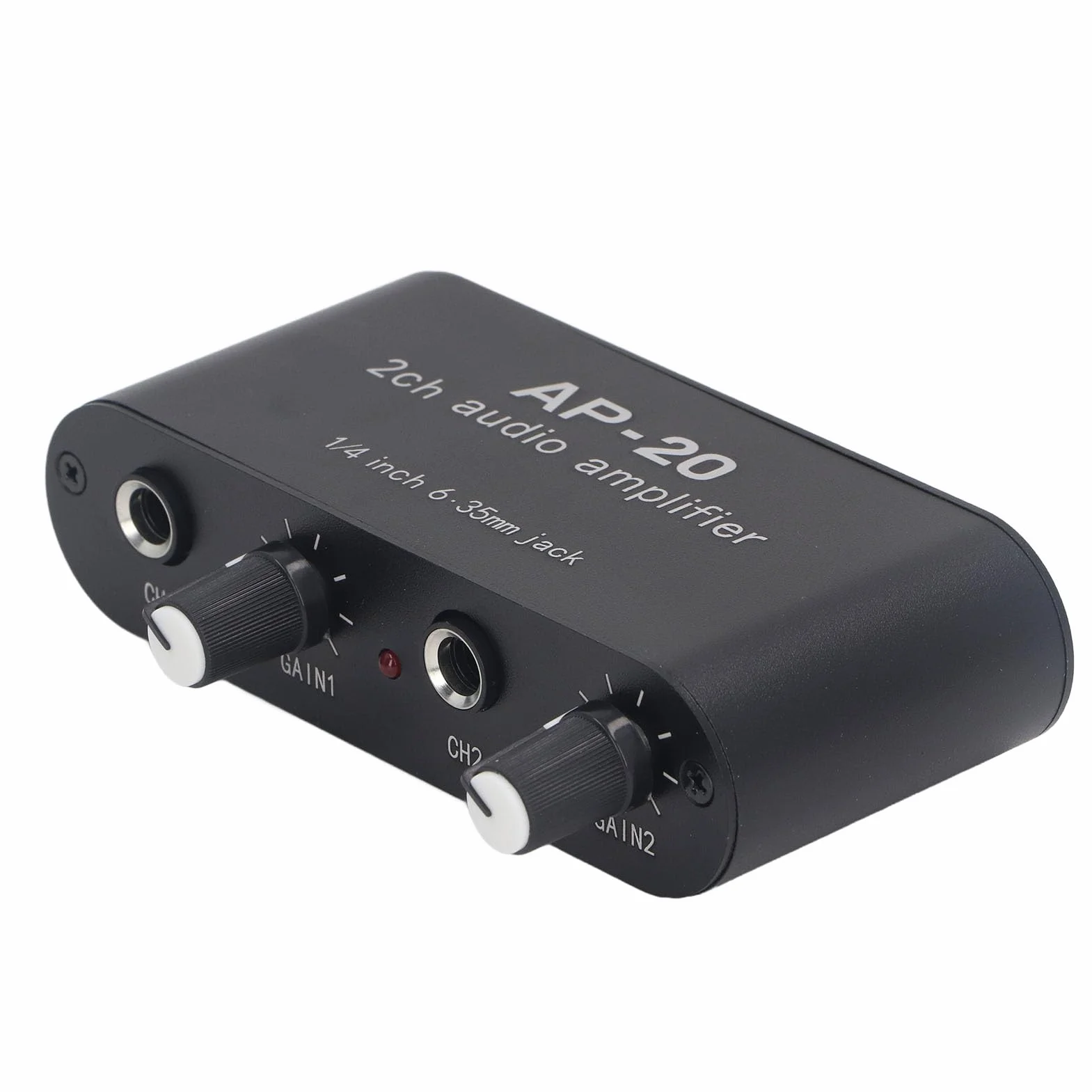 Preamplificatore 2 Canali 0-20 DB 1/4 Pollici 6,5 Mm CC 5-12 V per Microfoni