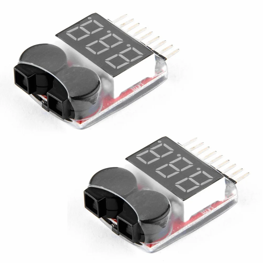 DollaTek 2PCS RC Lipo Battery Monitor Tester Alarm Buzzer Low Voltage LED Indicator for Li-ion LiPo 1-8S