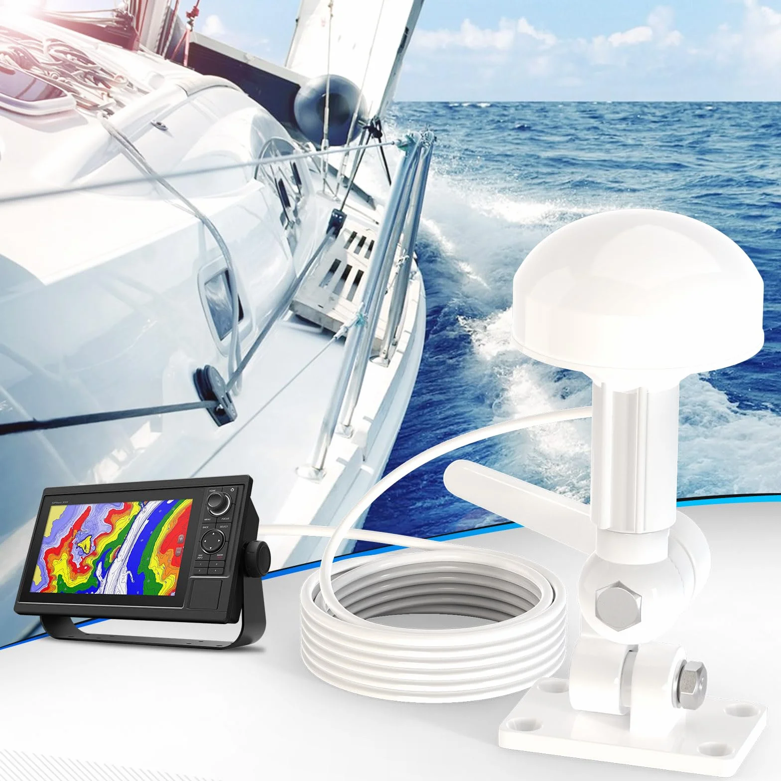 Bingfu Antena GPS BNC TNC 5m z Uchwytem do Garmin GPSMAP Furuno Trimble