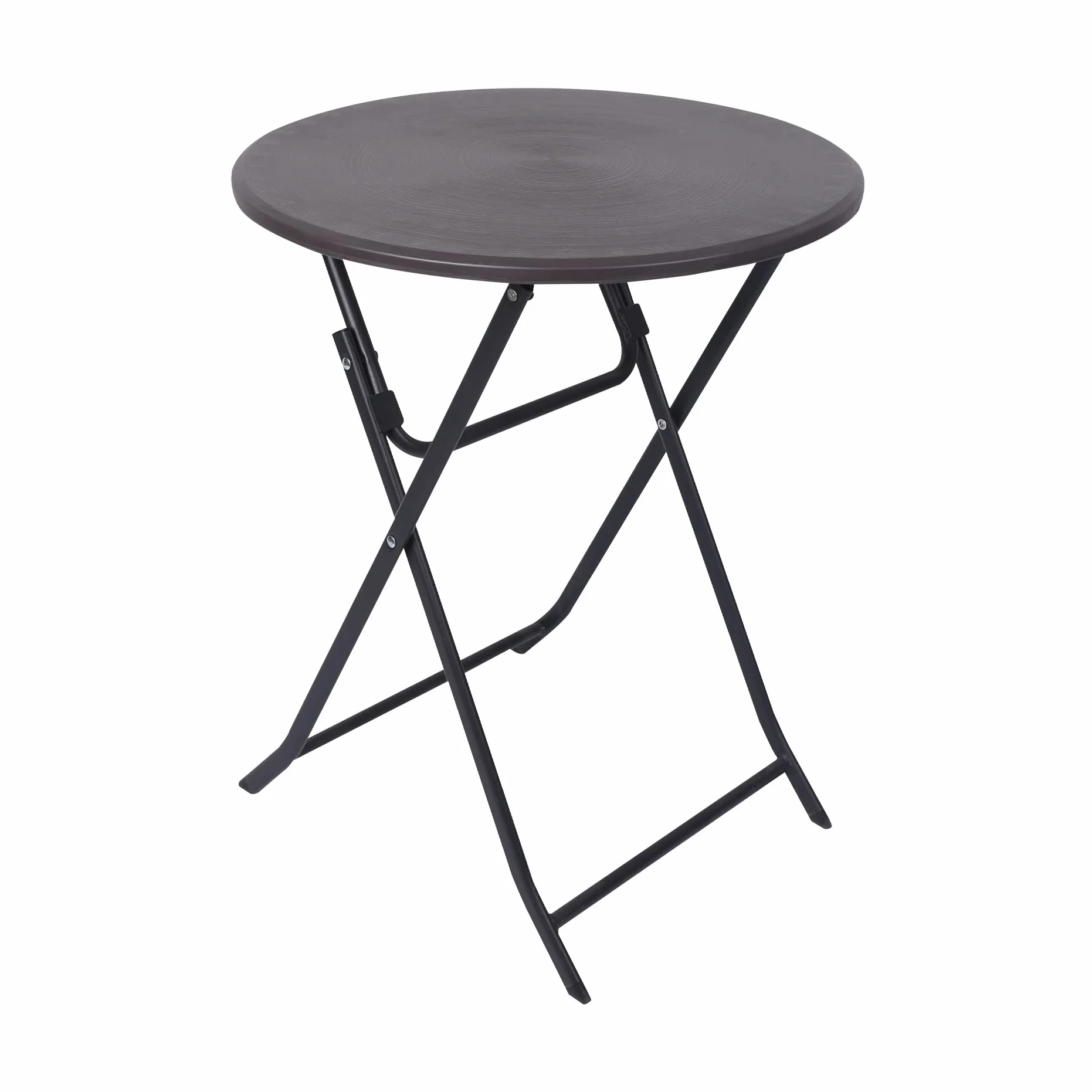 Rebecca Mobili Tavolo Da Esterno Pieghevole, Tavolo Da Balcone, Hdpe Acciaio, Grigio Nero, Arredo Balcone Giardino Bistrot - Misure HxLxP: 74 x 60 x 60 cm - Art. RE6704