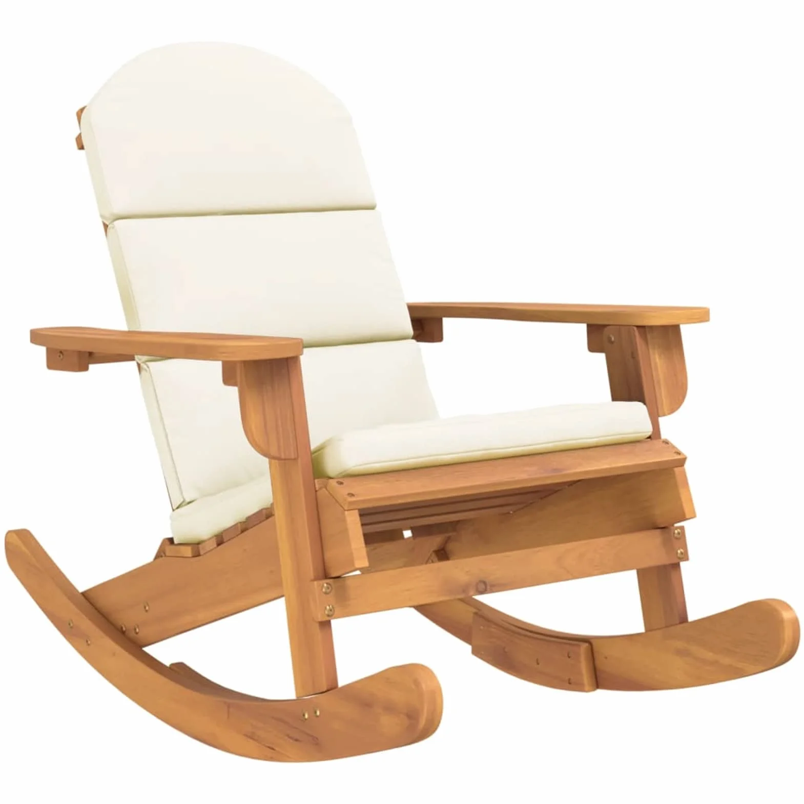 Tidyard Sedia a Dondolo Adirondack con Cuscini in Legno Massello di Acacia, Sedia a Dondolo da Giardino, Sedia da Giardino, Lettino, Sdraio