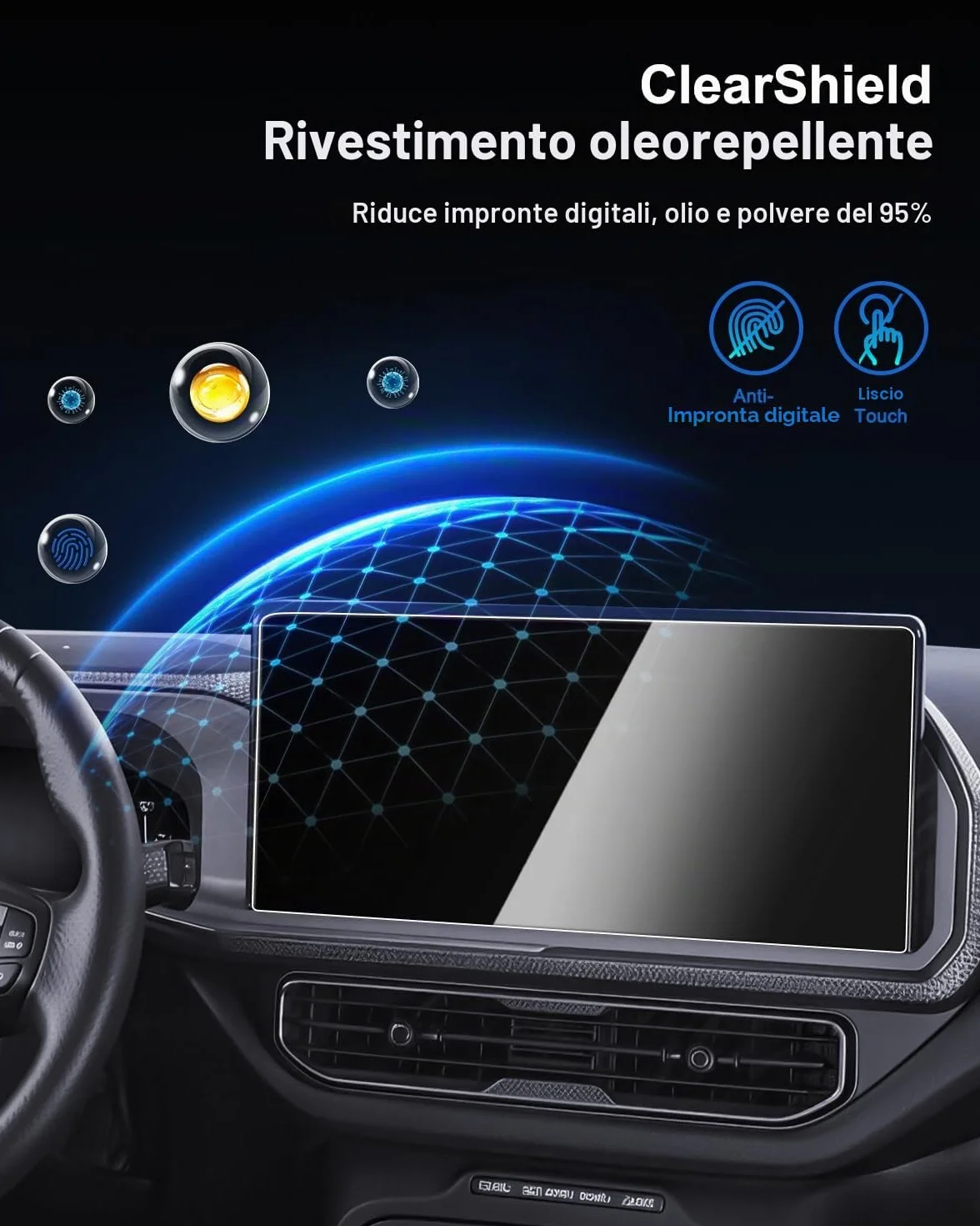 Pellicola Protettiva in Vetro Temperato per Audi Q3 F3 Sportback 2019-2024 Schermo Navigatore 8.8" 10.1" Durezza 9H Antigraffio