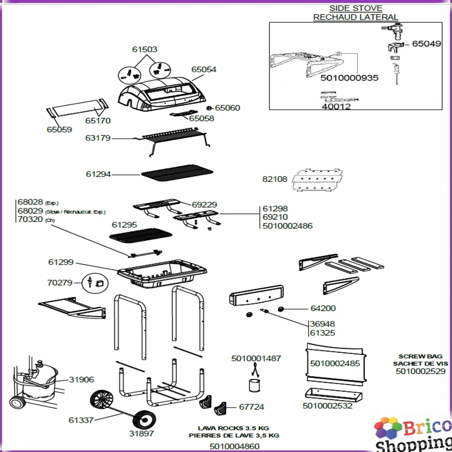 BricoShopping® Ricambi per barbecue CAMPINGAZ serie EXPERT : BRUCIATORE in metallo di RICAMBIO ORIGINALE CAMPINGAZ 2 deluxe plus super woody a pietra lavica accessori camping gas gaz