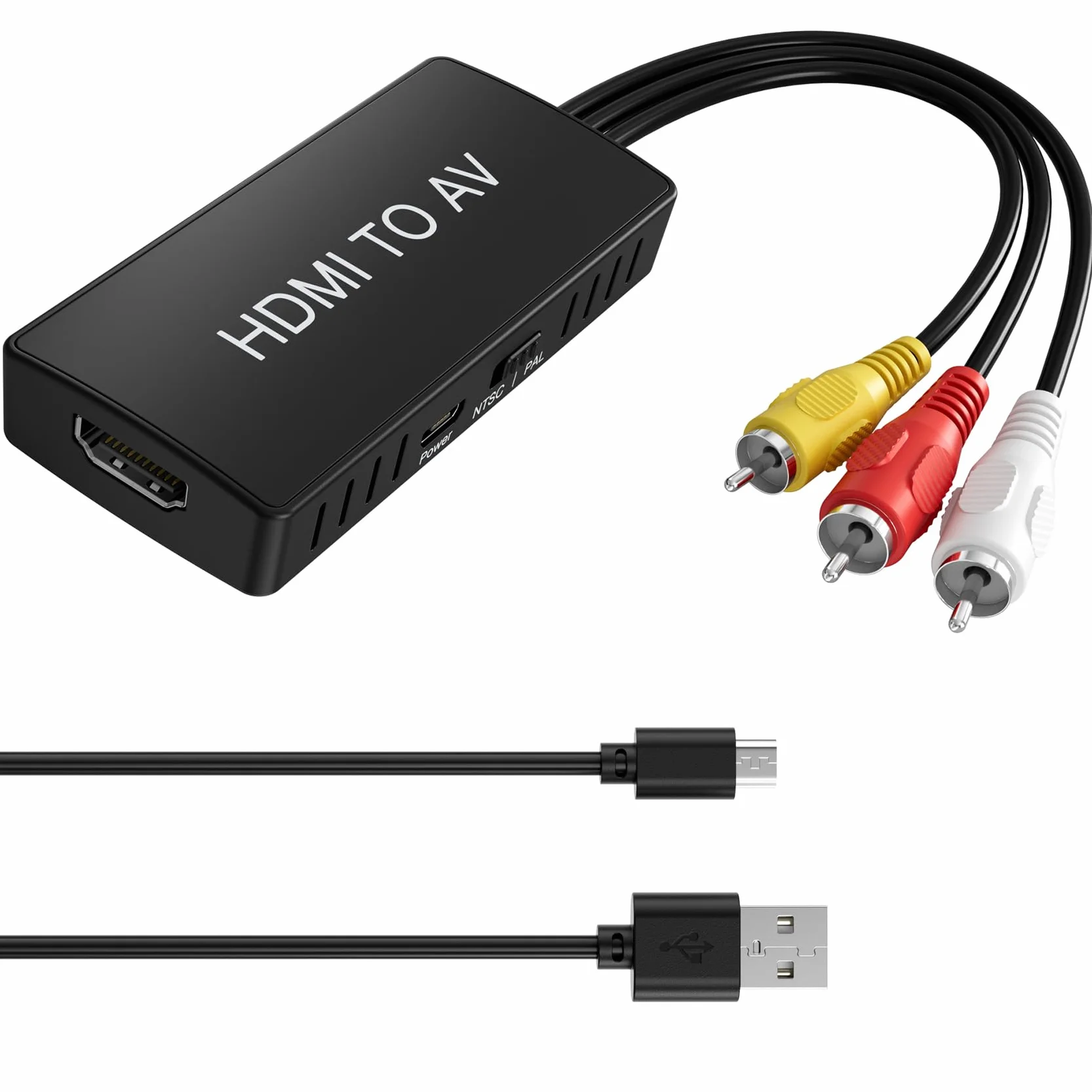 Convertitore HDMI a RCA Adattatore HDMI a AV 1080P Supporta PAL/NTSC per TV PC Xbox