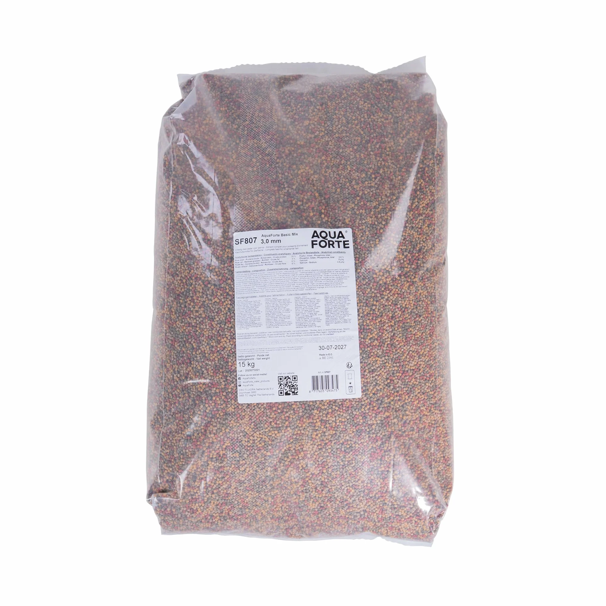 AQUAFORTE – Base Pesce mangime, 15 kg Small Pellet, 3 mm